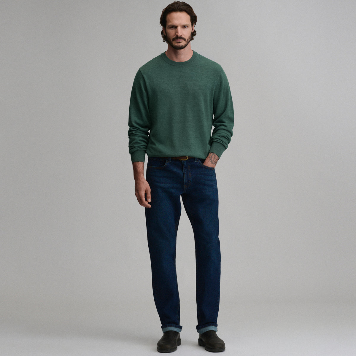 Signature Merino Crew-Asparagus-4