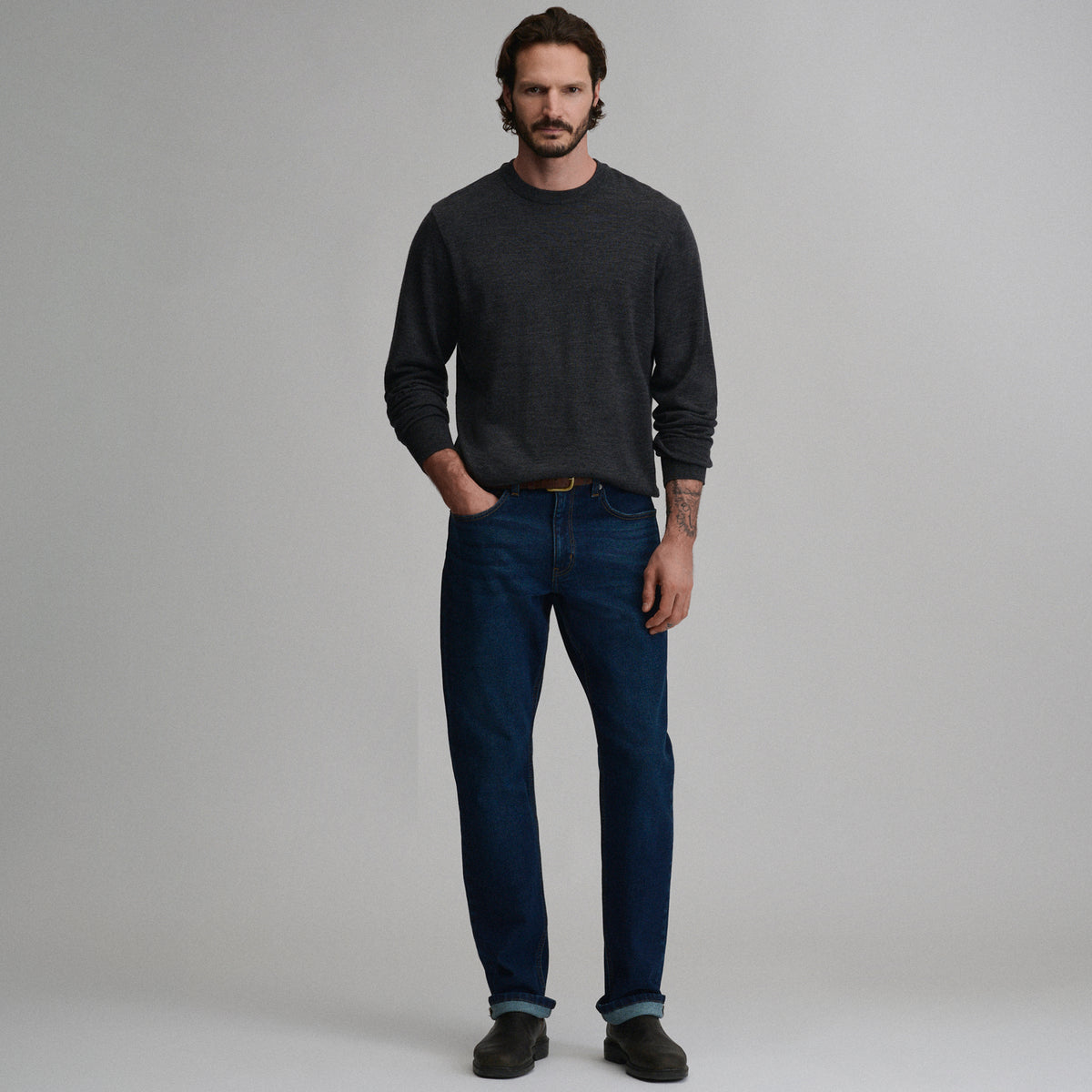 Signature Merino Crew-Charcoal Heather-8
