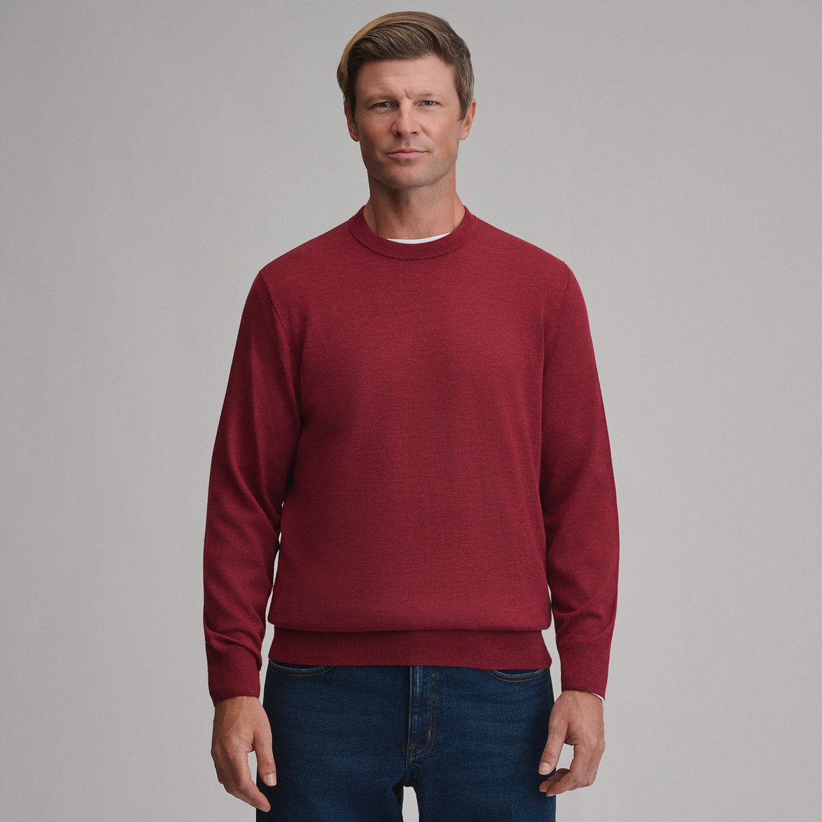 Men's Signature Merino Crew Sweater-Blossom-1
