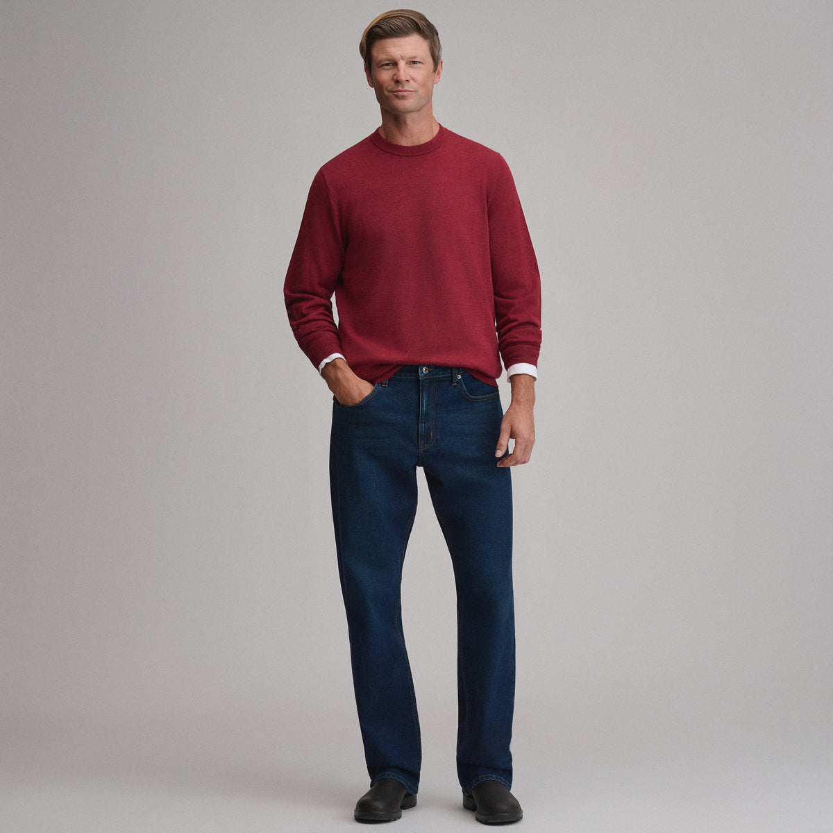 Men's Signature Merino Crew Sweater-Blossom-4