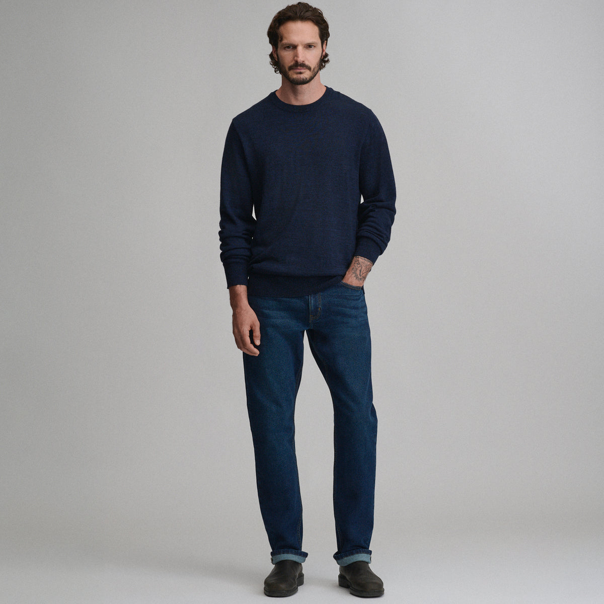 Signature Merino Crew-Navy/Heather-16