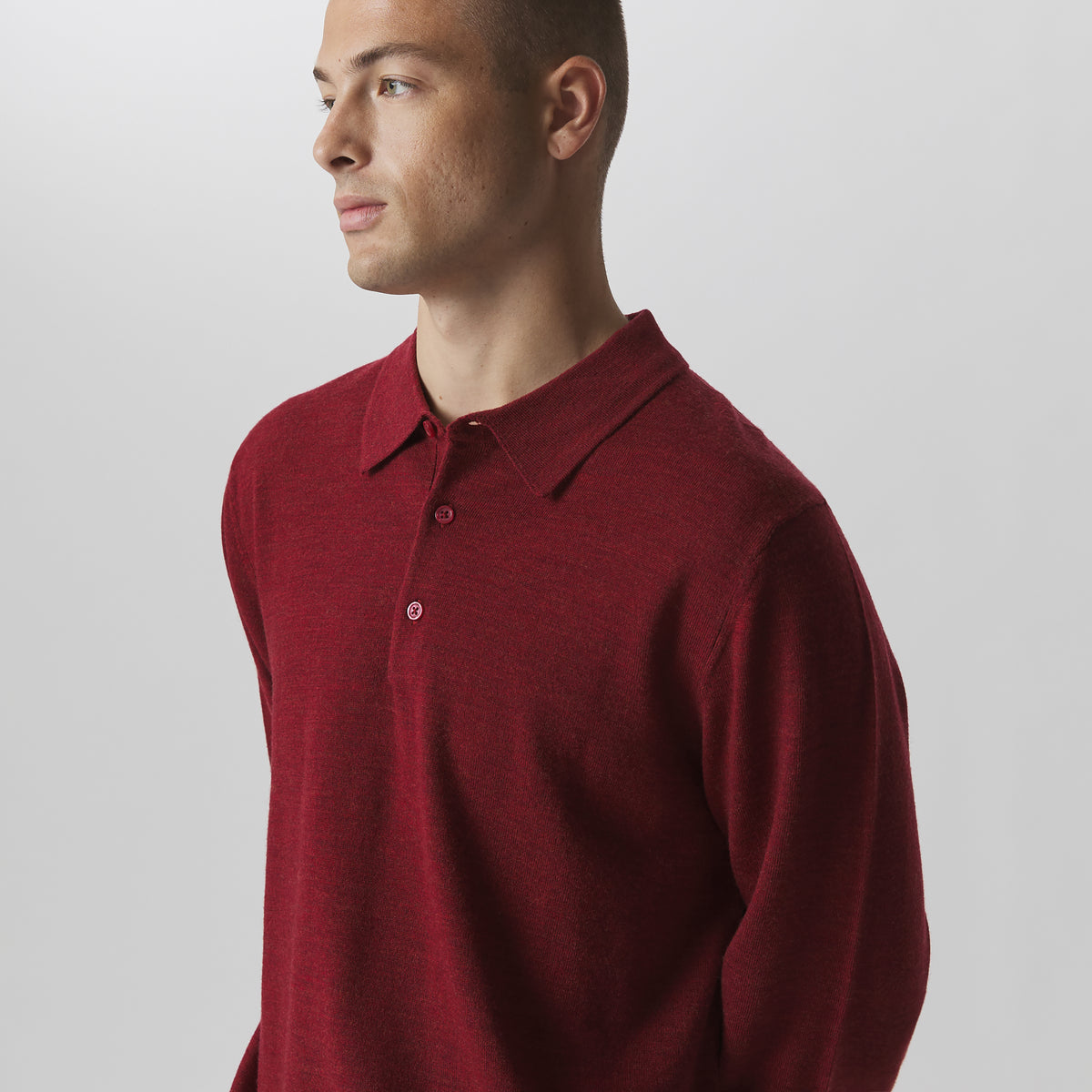 Men's Signature Merino Polo Long-Sleeve Sweater-Blossom-8