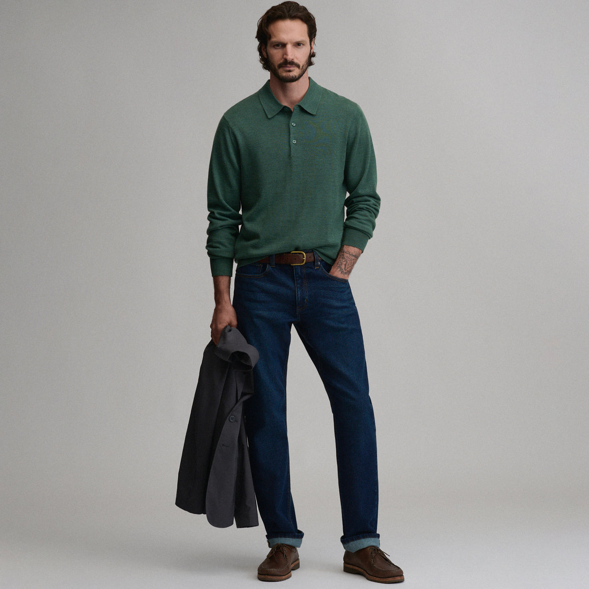 Signature Merino Polo LS-Asparagus-4