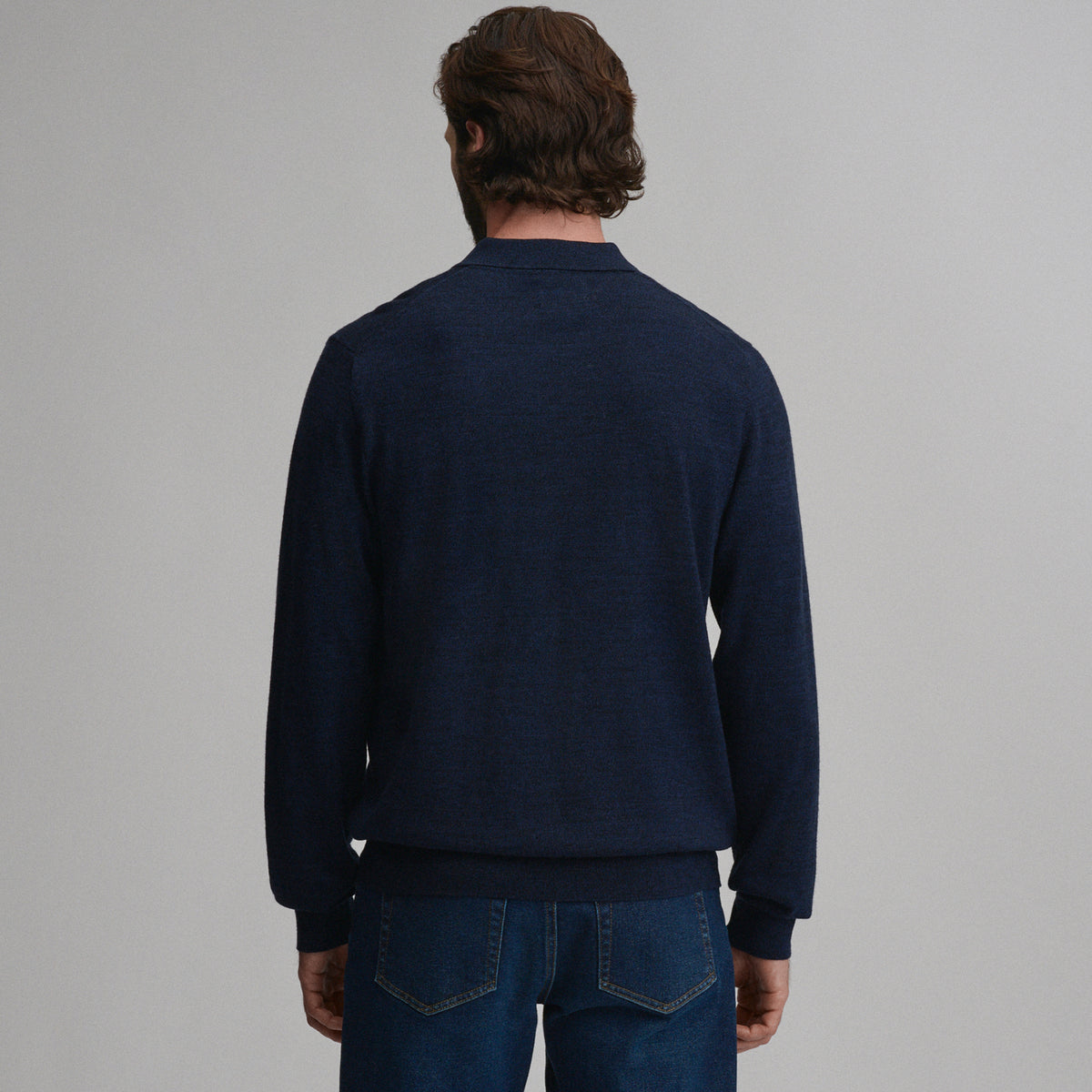 Signature Merino Polo LS-Navy/Heather-10