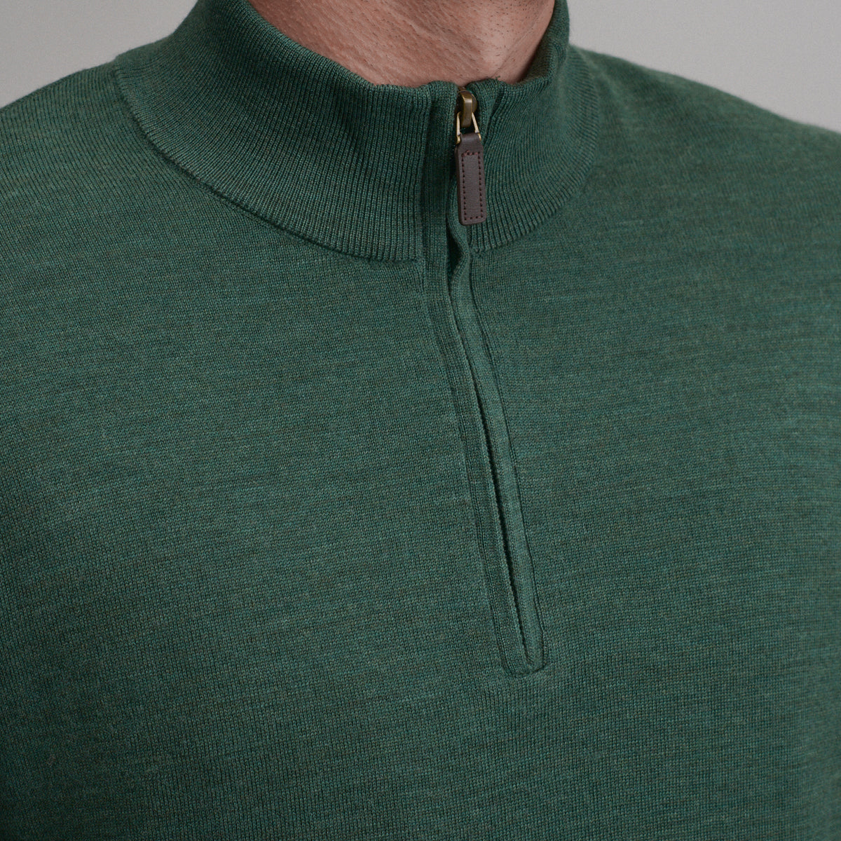 Signature Merino QTR Zip-Asparagus-3