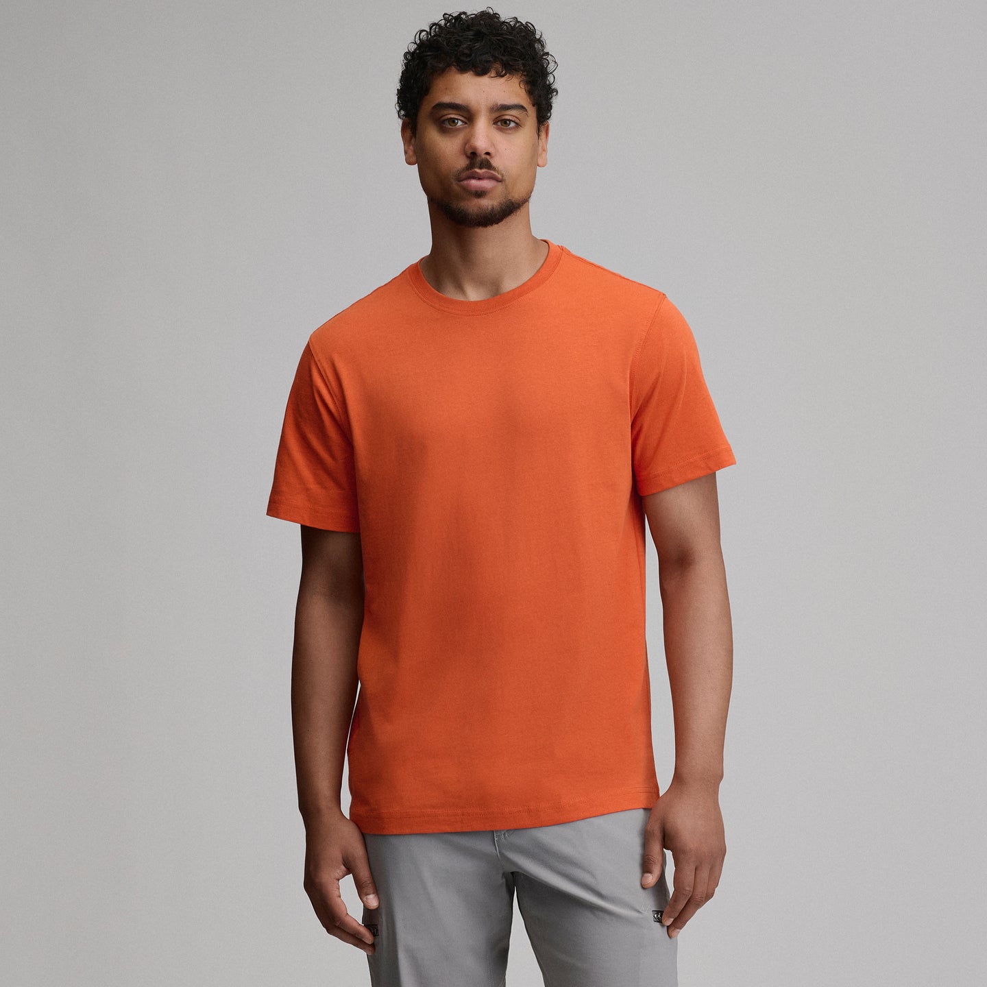 Men's Legend Wash 100% Cotton Short-Sleeve Classic T-Shirt-Carrot-17