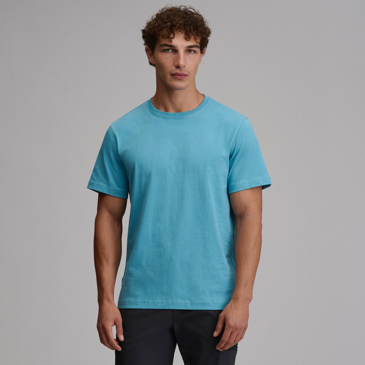 Men's Legend Wash 100% Cotton Short-Sleeve Classic T-Shirt-Sea Spray-25