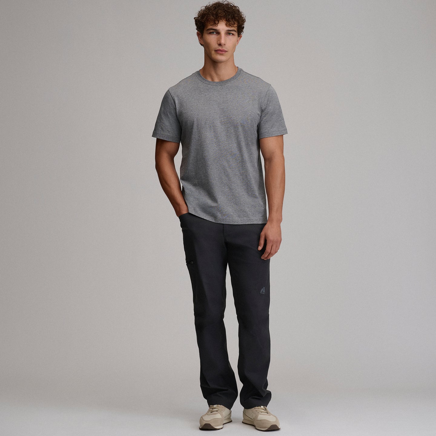 Men's Legend Wash 100% Cotton Short-Sleeve Classic T-Shirt-Med Htr Gray-40