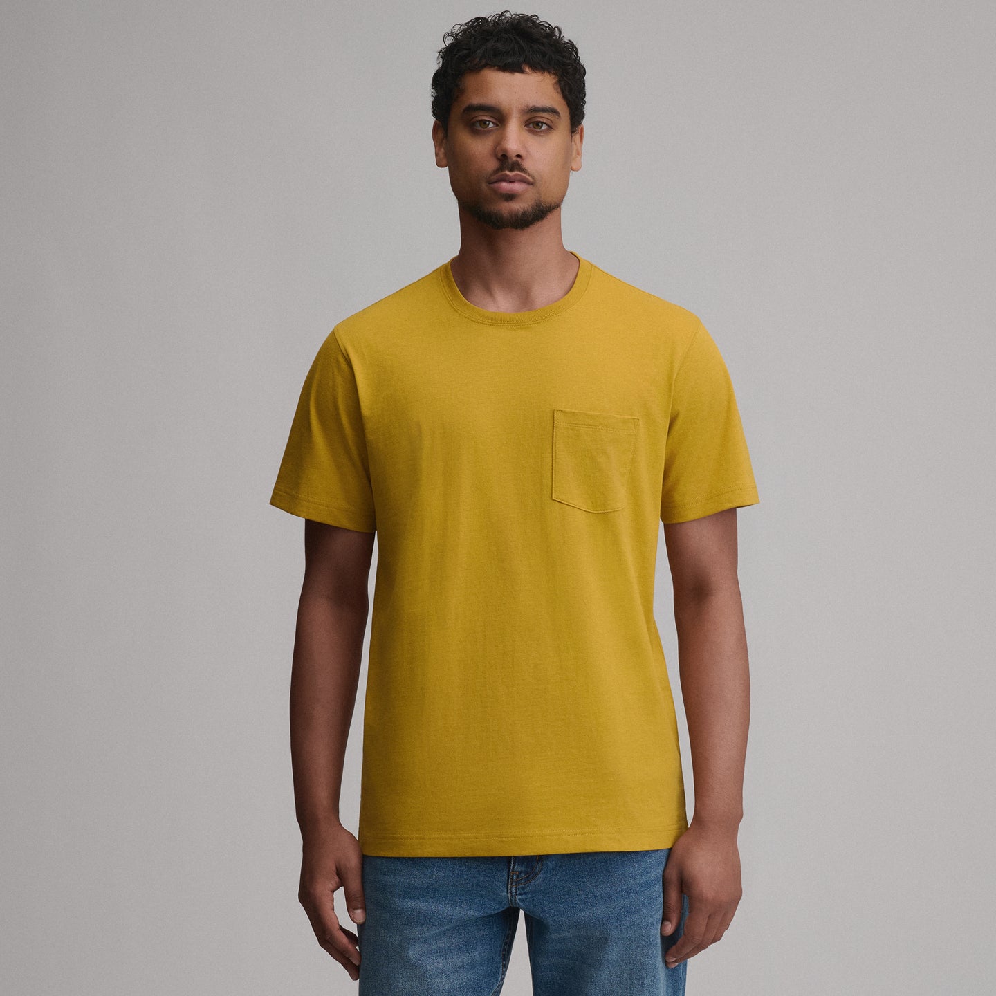 Men's Legend Wash 100% Cotton Short-Sleeve Pocket T-Shirt-Golden Oak-1