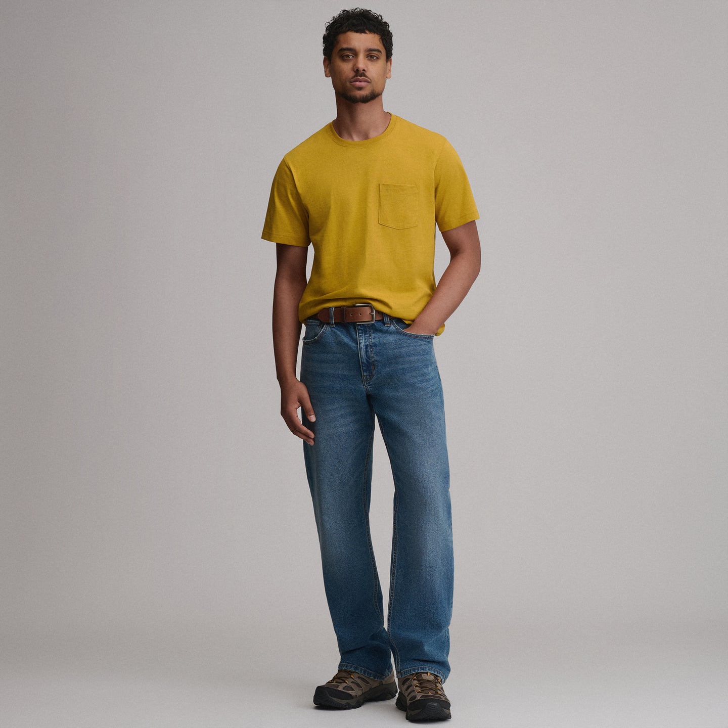 Men's Legend Wash 100% Cotton Short-Sleeve Pocket T-Shirt-Golden Oak-4
