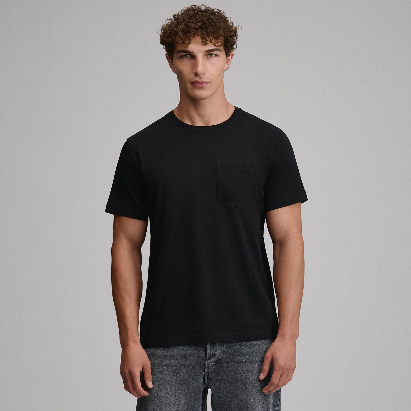 Men's Legend Wash 100% Cotton Short-Sleeve Pocket T-Shirt-Black-18
