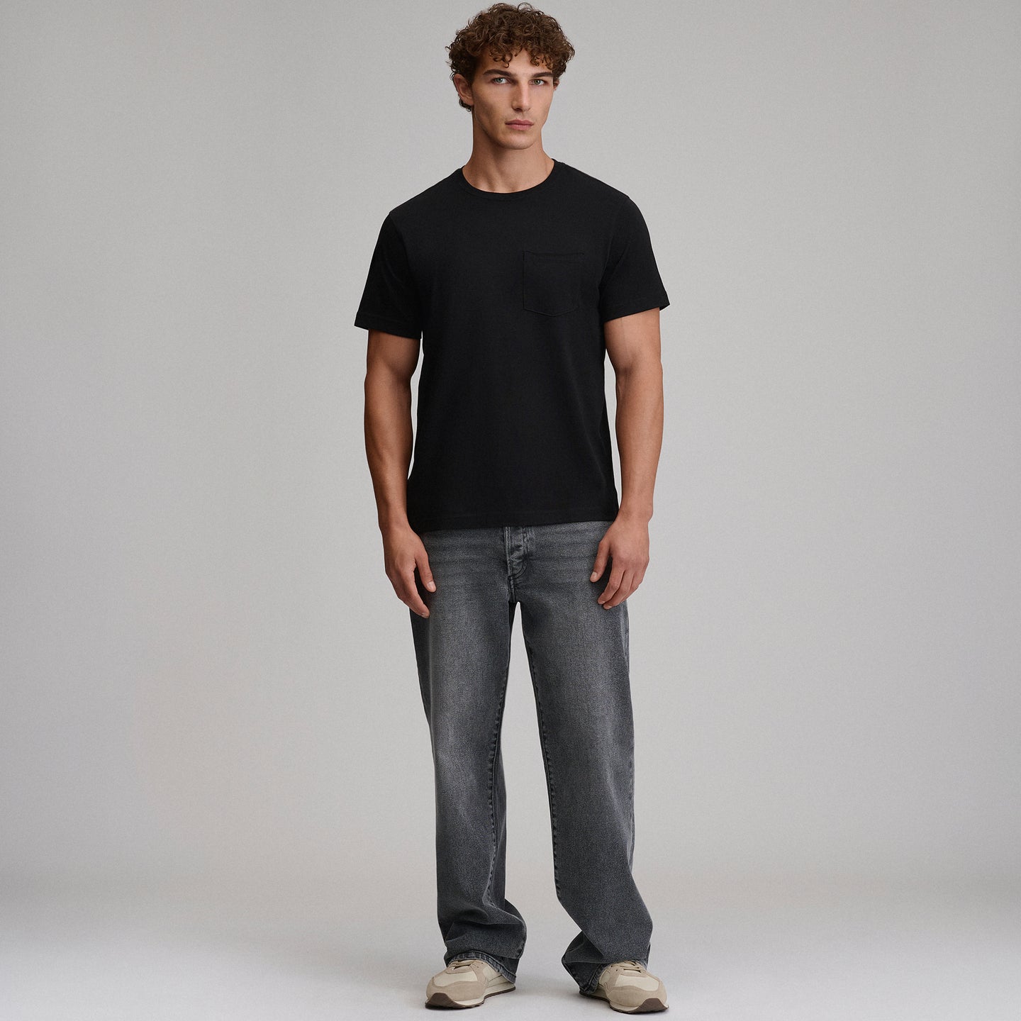 Men's Legend Wash 100% Cotton Short-Sleeve Pocket T-Shirt-Black-21