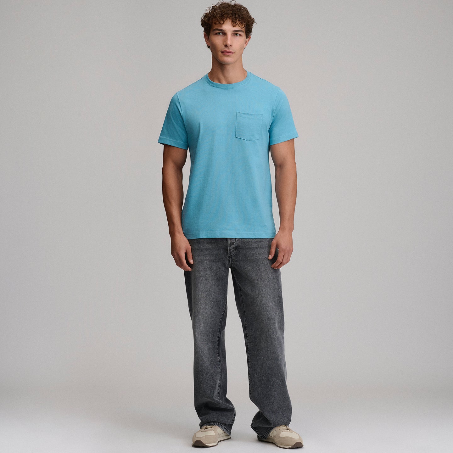 Men's Legend Wash 100% Cotton Short-Sleeve Pocket T-Shirt-Sea Spray-29