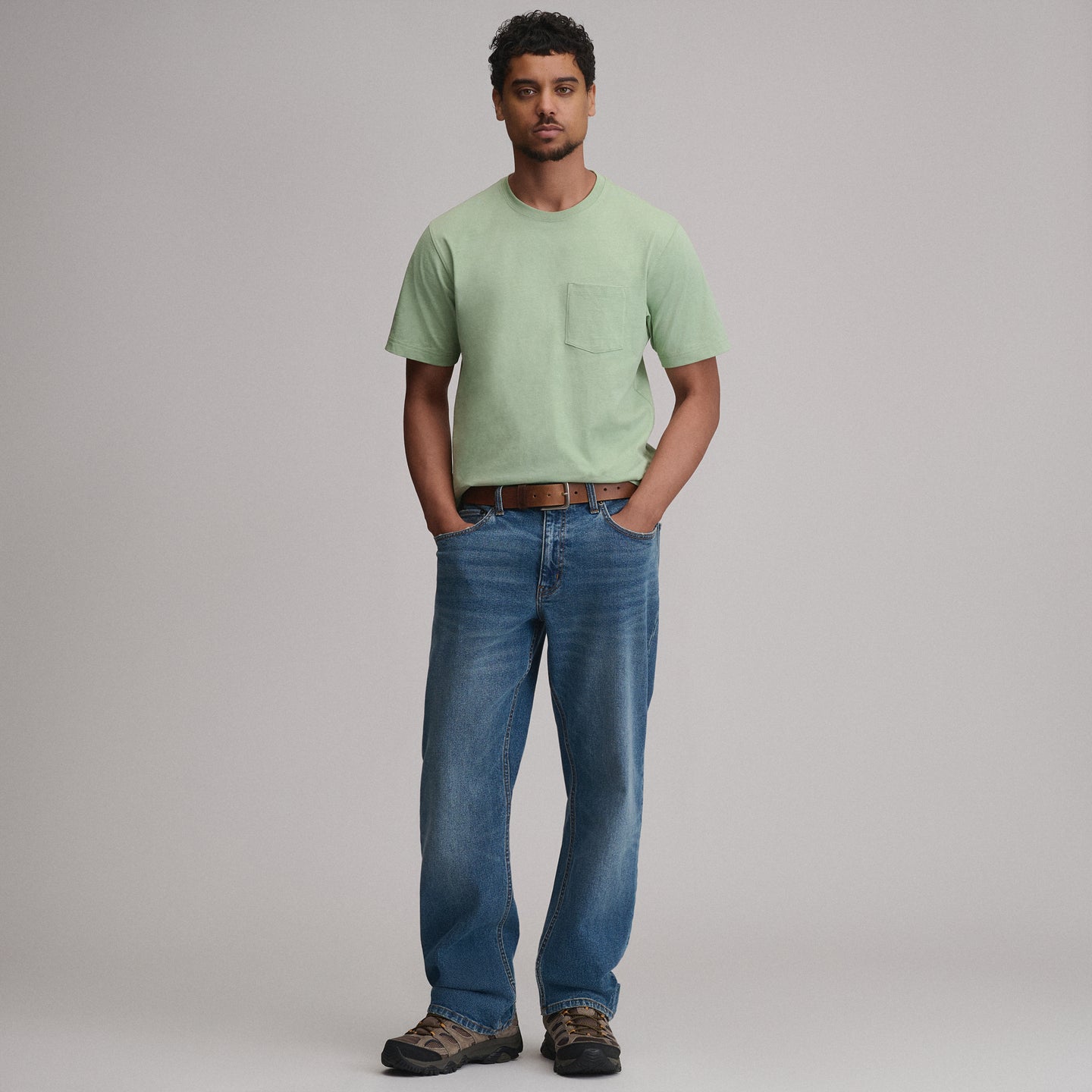 Men's Legend Wash 100% Cotton Short-Sleeve Pocket T-Shirt-Limestone-24