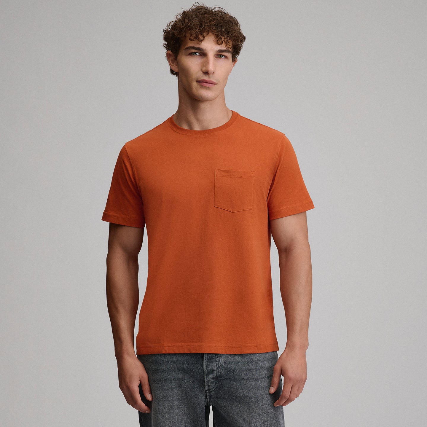 Men's Legend Wash 100% Cotton Short-Sleeve Pocket T-Shirt-Picante-34