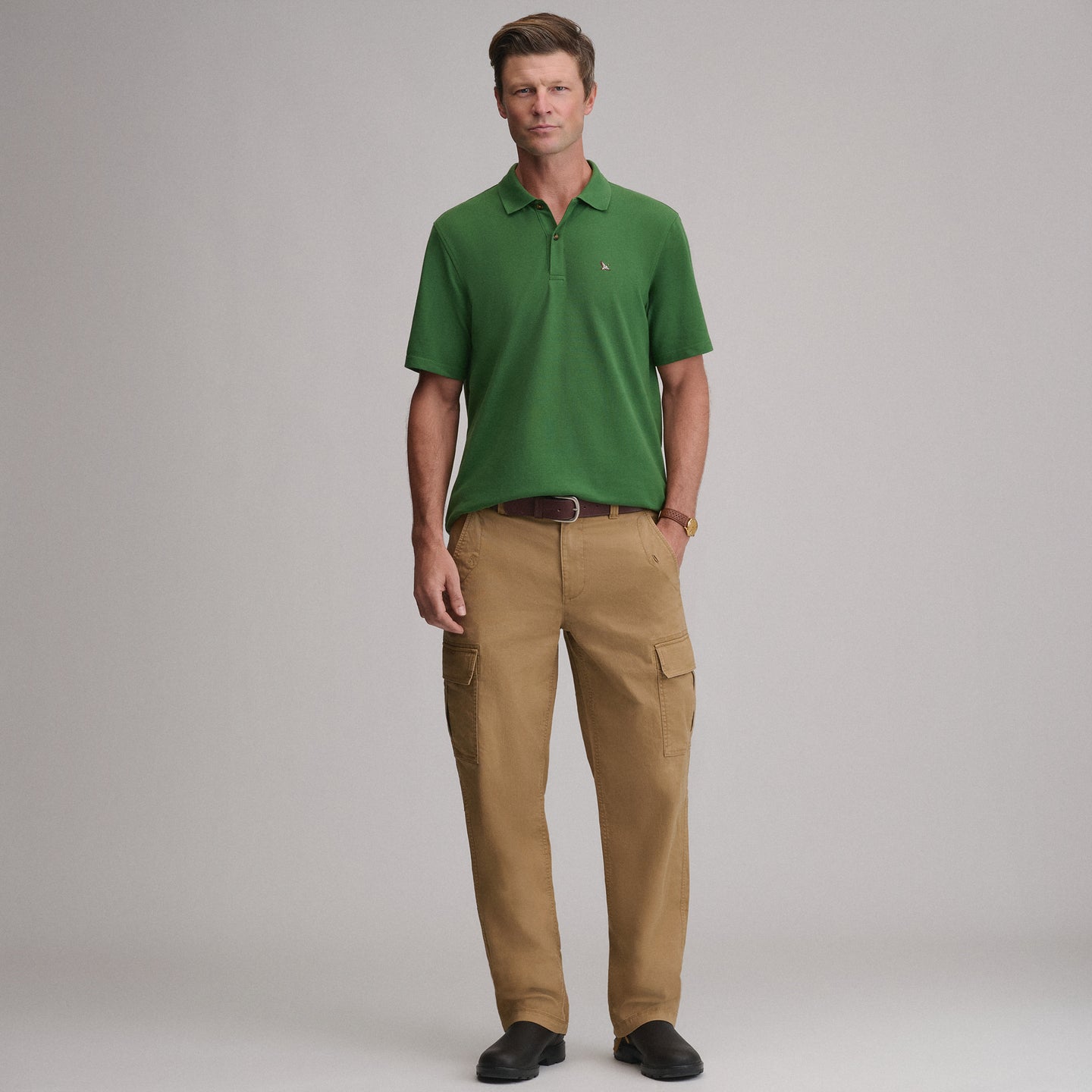 Men's Signature Piqué Short-Sleeve Polo-Asparagus-4