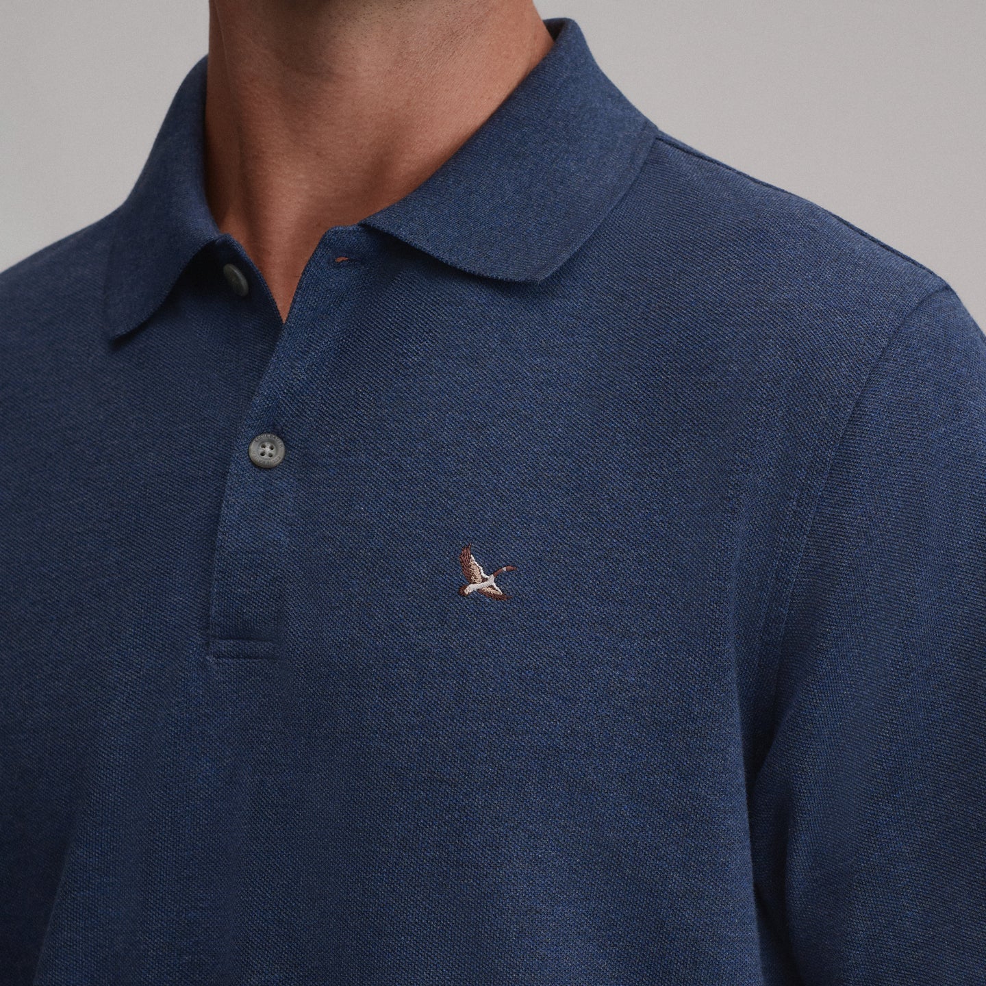 Men's Signature Piqué Short-Sleeve Polo-Navy/Heather-15