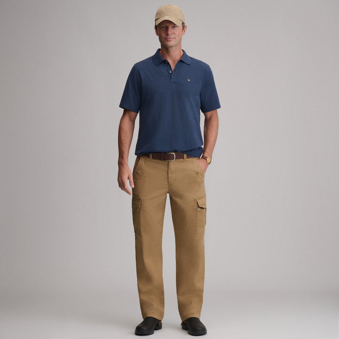 Men's Signature Piqué Short-Sleeve Polo-Navy/Heather-16