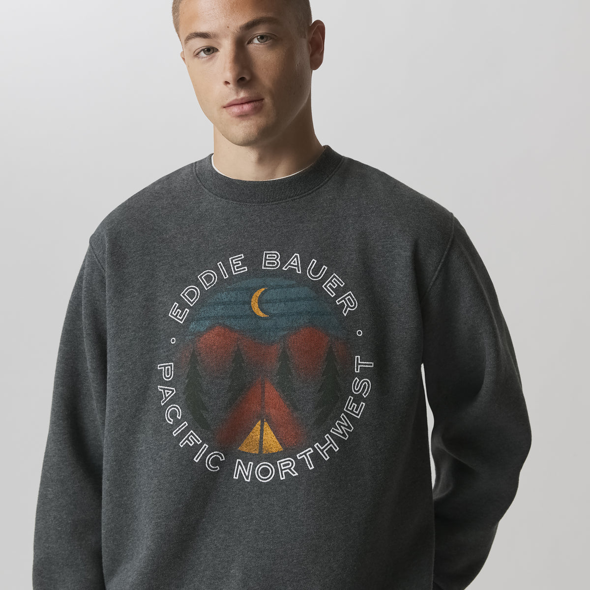 Men's The Vintage Soft Crew Pacific Northwest-Charcoal Heather-4