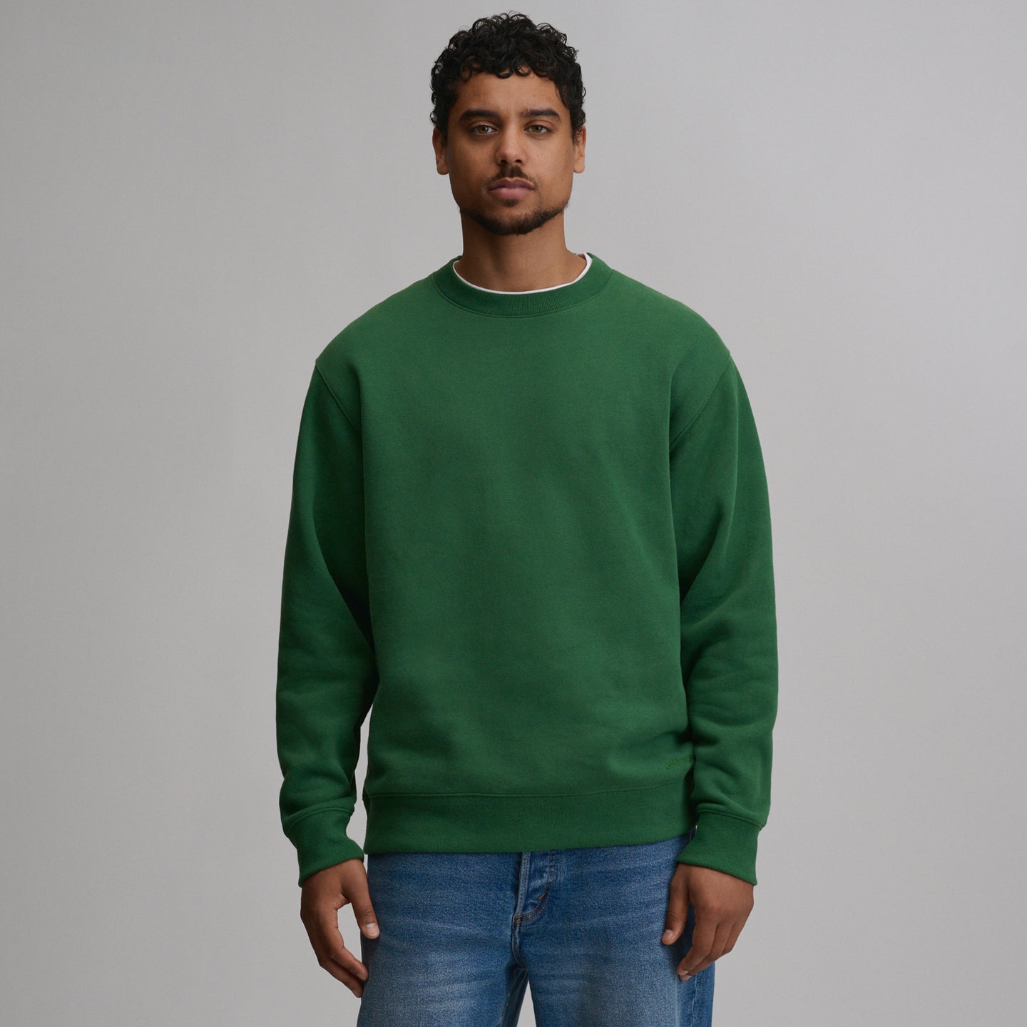 Men's Vintage Soft Crew Sweatshirt-Asparagus-1
