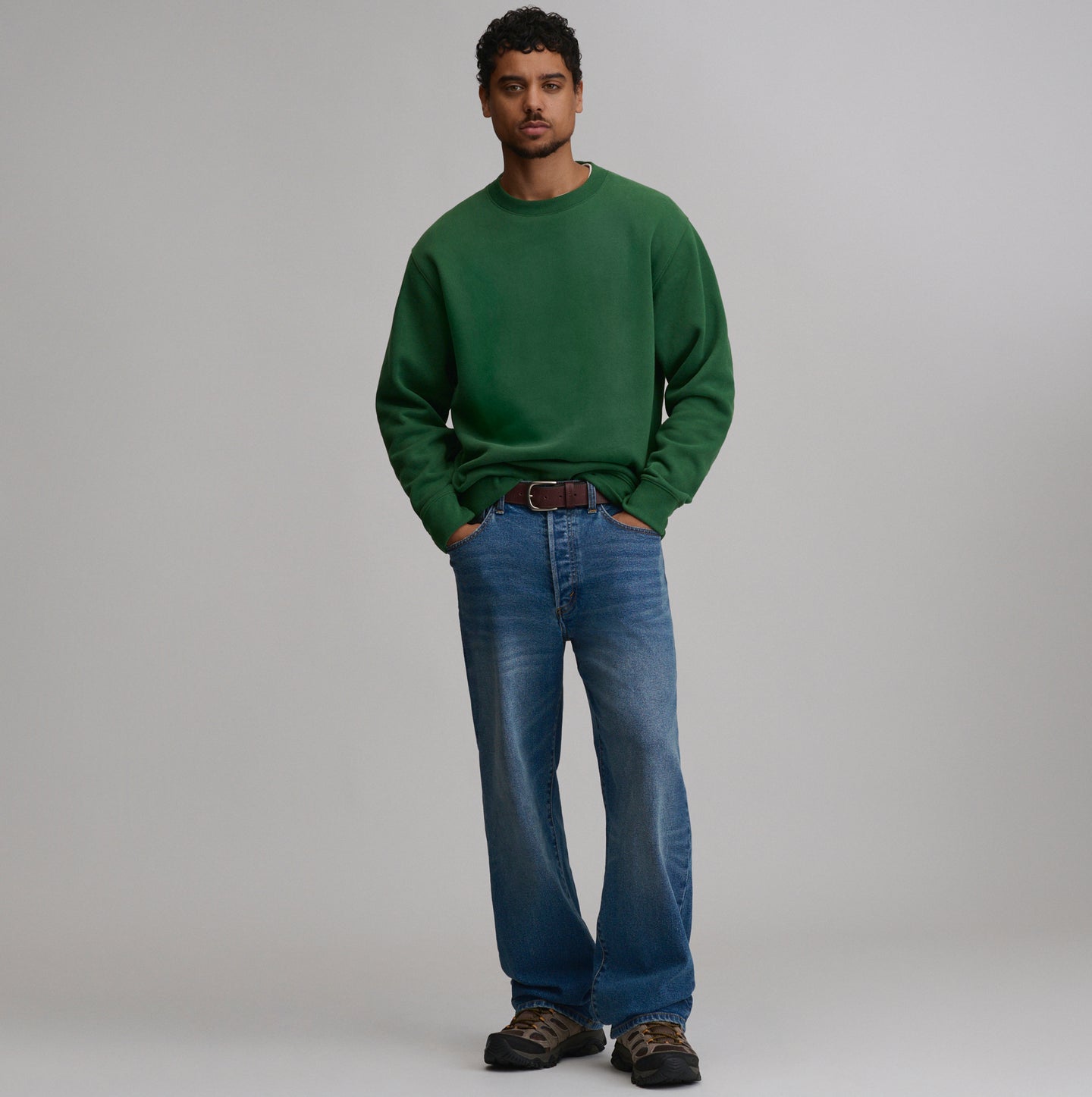 Men's Vintage Soft Crew Sweatshirt-Asparagus-5
