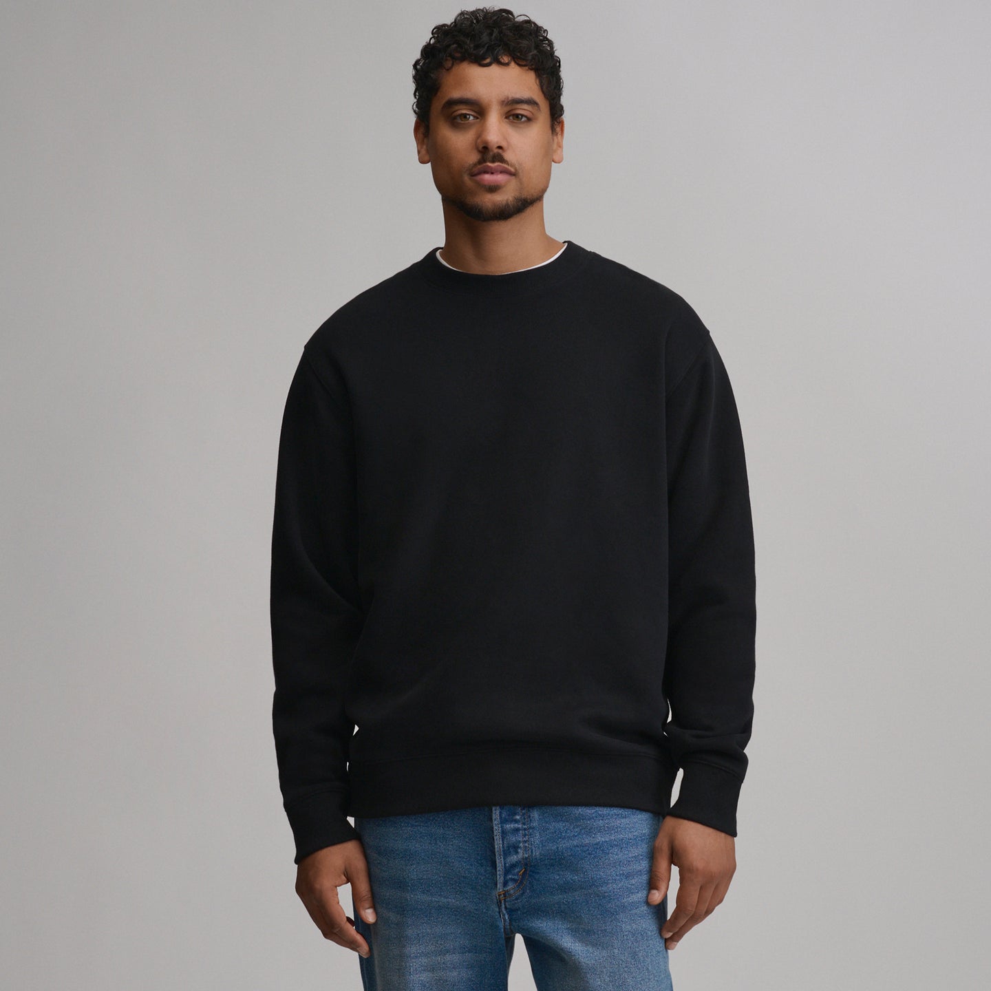 Men's Vintage Soft Crew Sweatshirt-Black-6