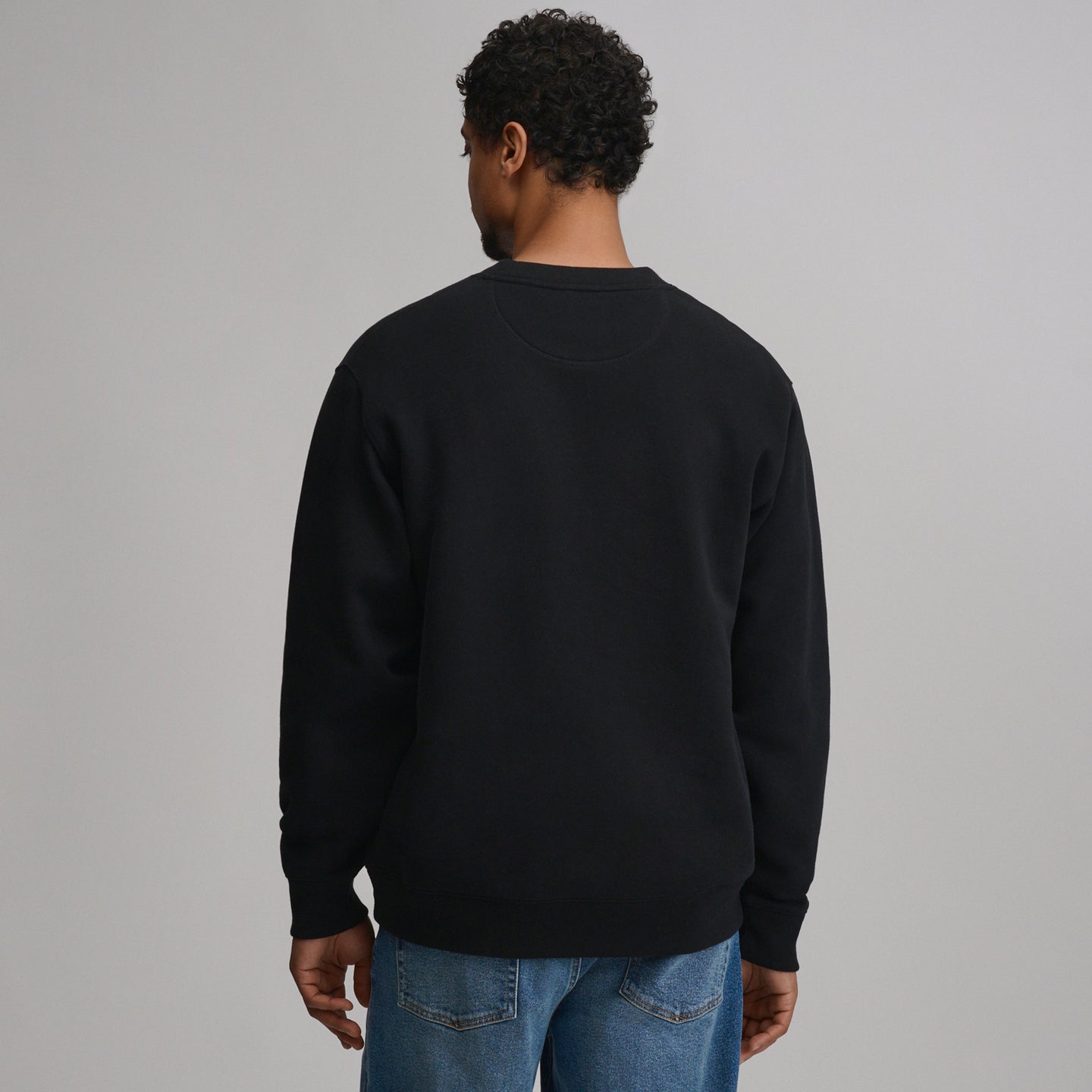 Men's Vintage Soft Crew Sweatshirt-Black-7