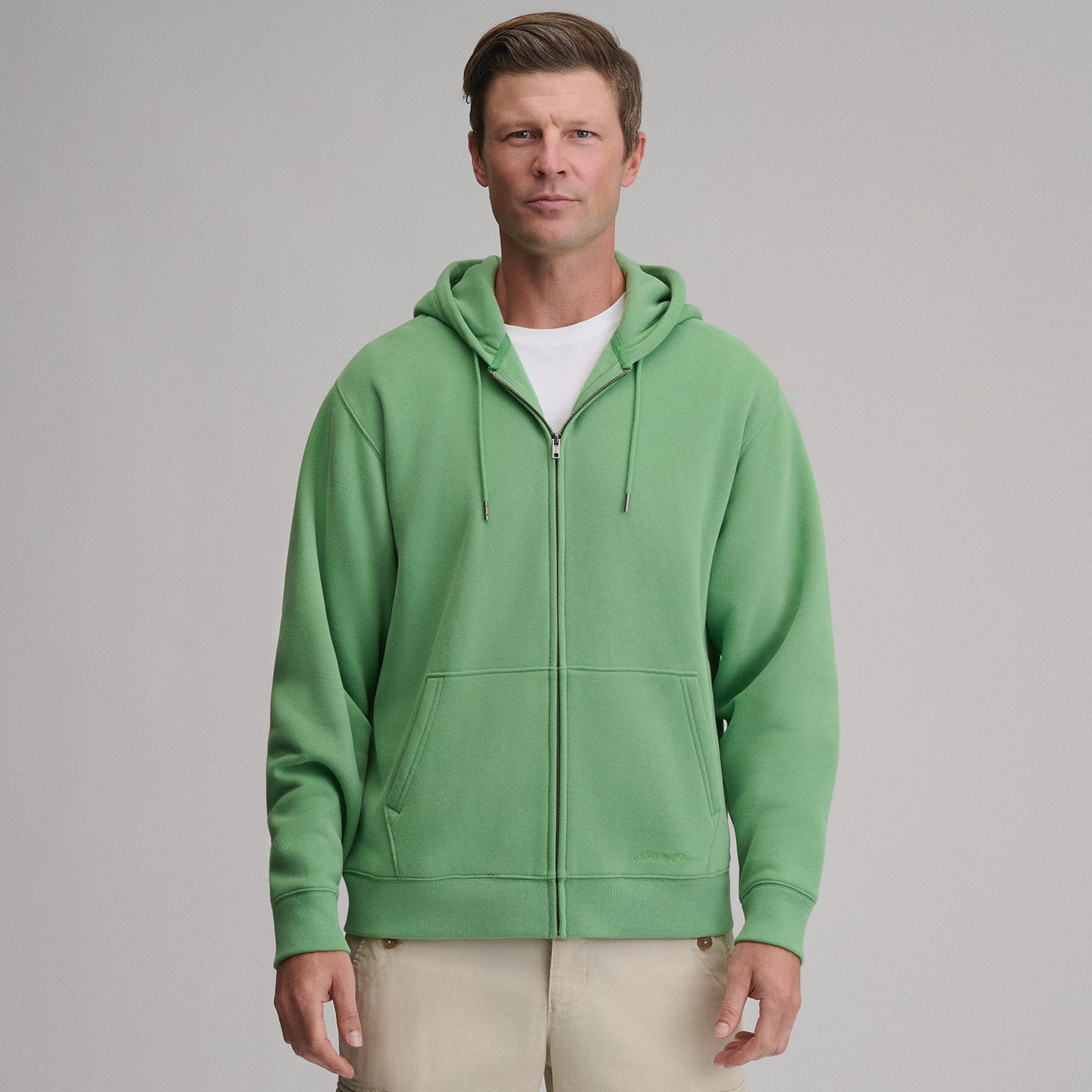 Men's Vintage Soft Full-Zip Sweatshirt-Light Moss-1
