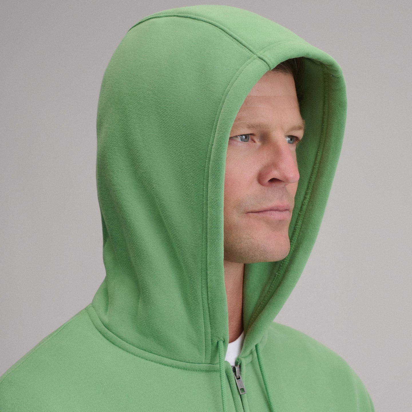 Men's Vintage Soft Full-Zip Sweatshirt-Light Moss-4