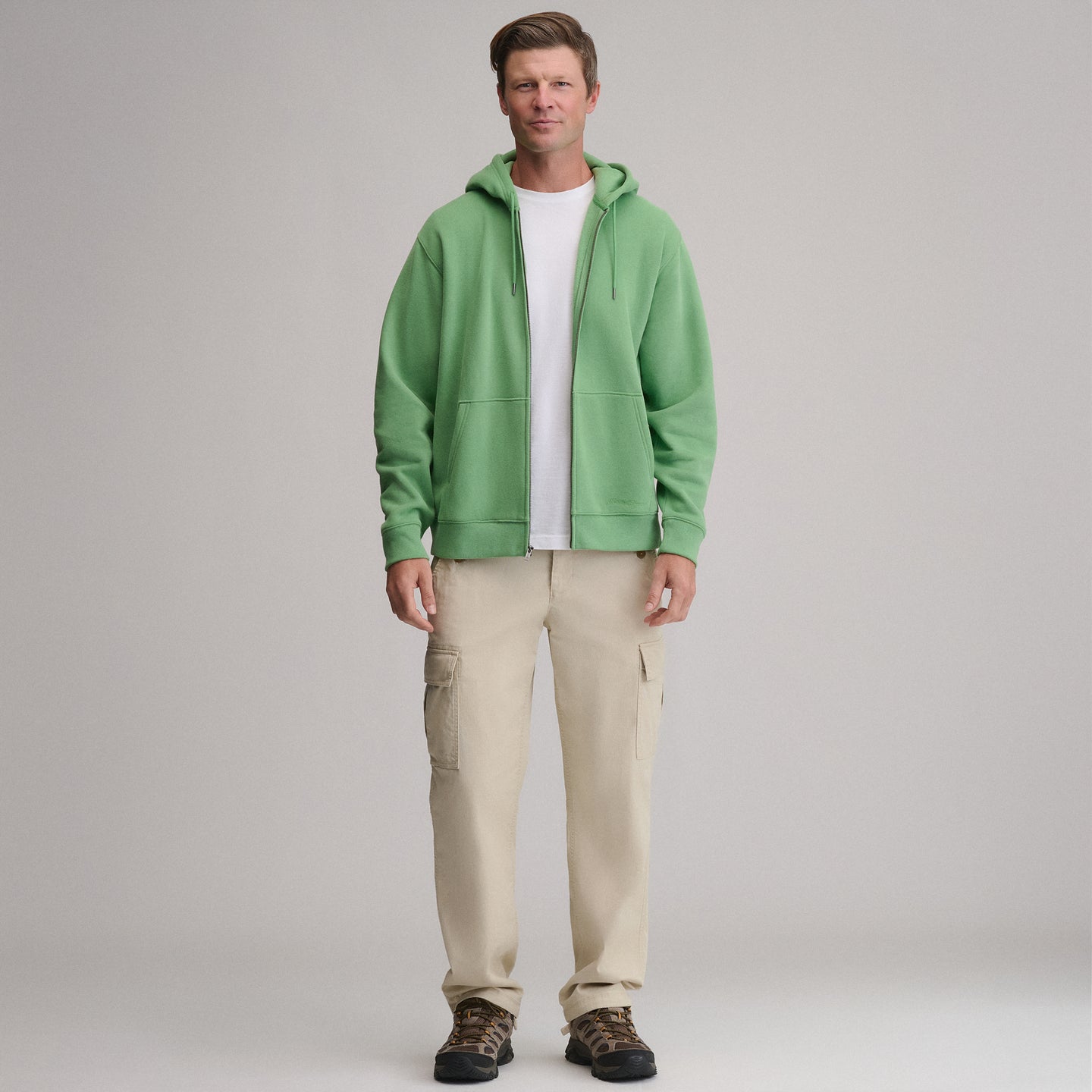Men's Vintage Soft Full-Zip Sweatshirt-Light Moss-5
