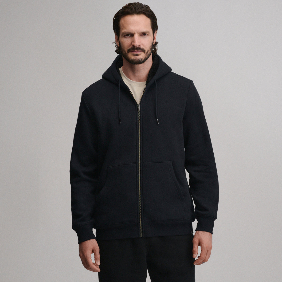 The Vintage Soft Lined FZ Sweatshirt-Black-1