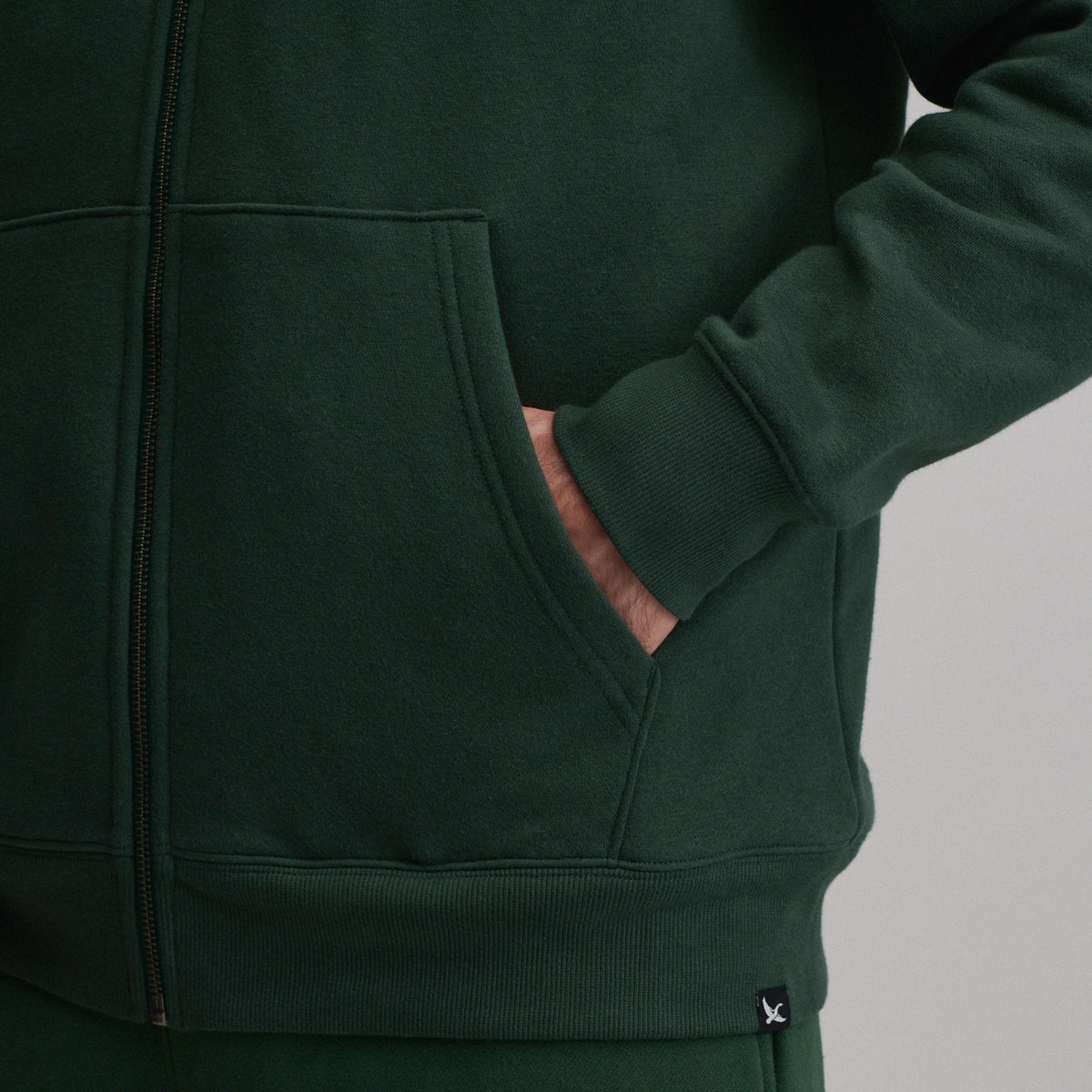 The Vintage Soft Lined FZ Sweatshirt-Dark Mint-17