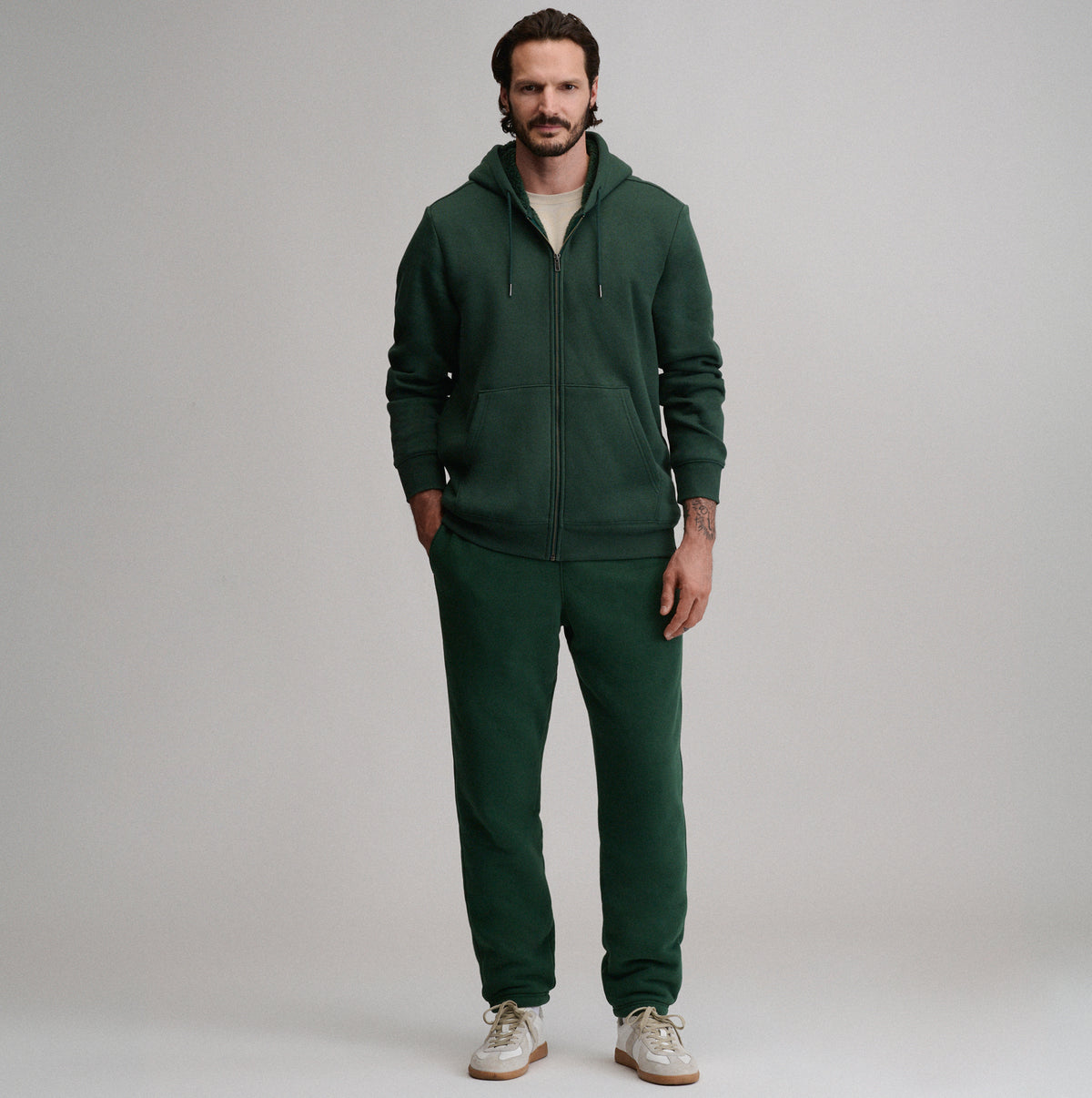 The Vintage Soft Lined FZ Sweatshirt-Dark Mint-18