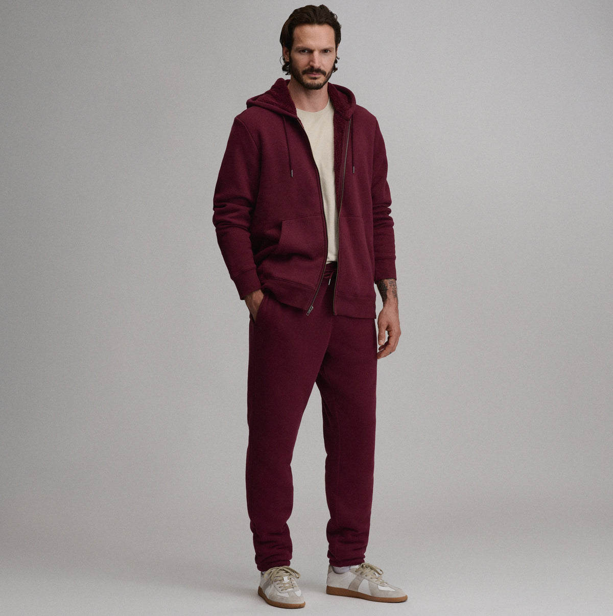 The Vintage Soft Lined FZ Sweatshirt-Dark Violet-24