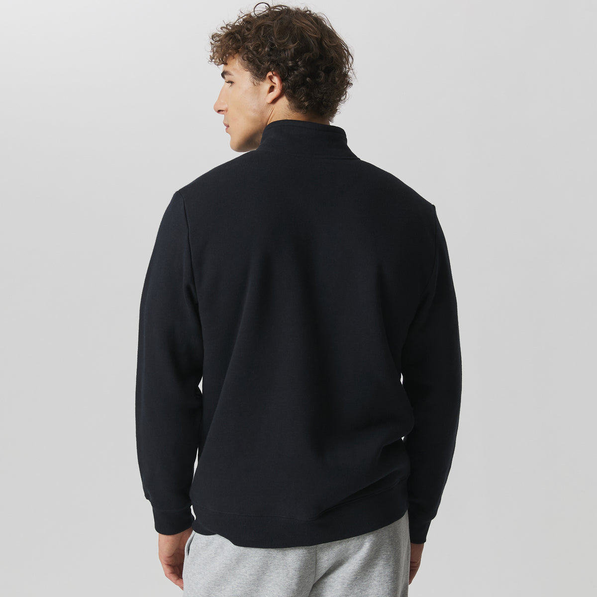Men's The Vintage Soft Lined Quarter-Zip Sweatshirt-Black-2