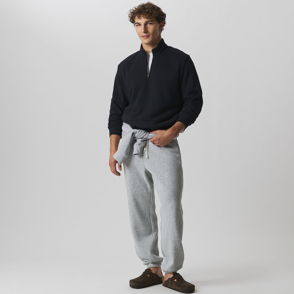 Men's The Vintage Soft Lined Quarter-Zip Sweatshirt-Black-3