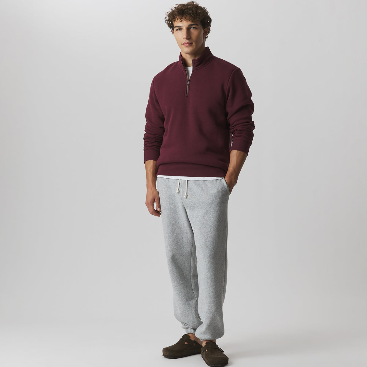 Men's The Vintage Soft Lined Quarter-Zip Sweatshirt-Dark Violet-7