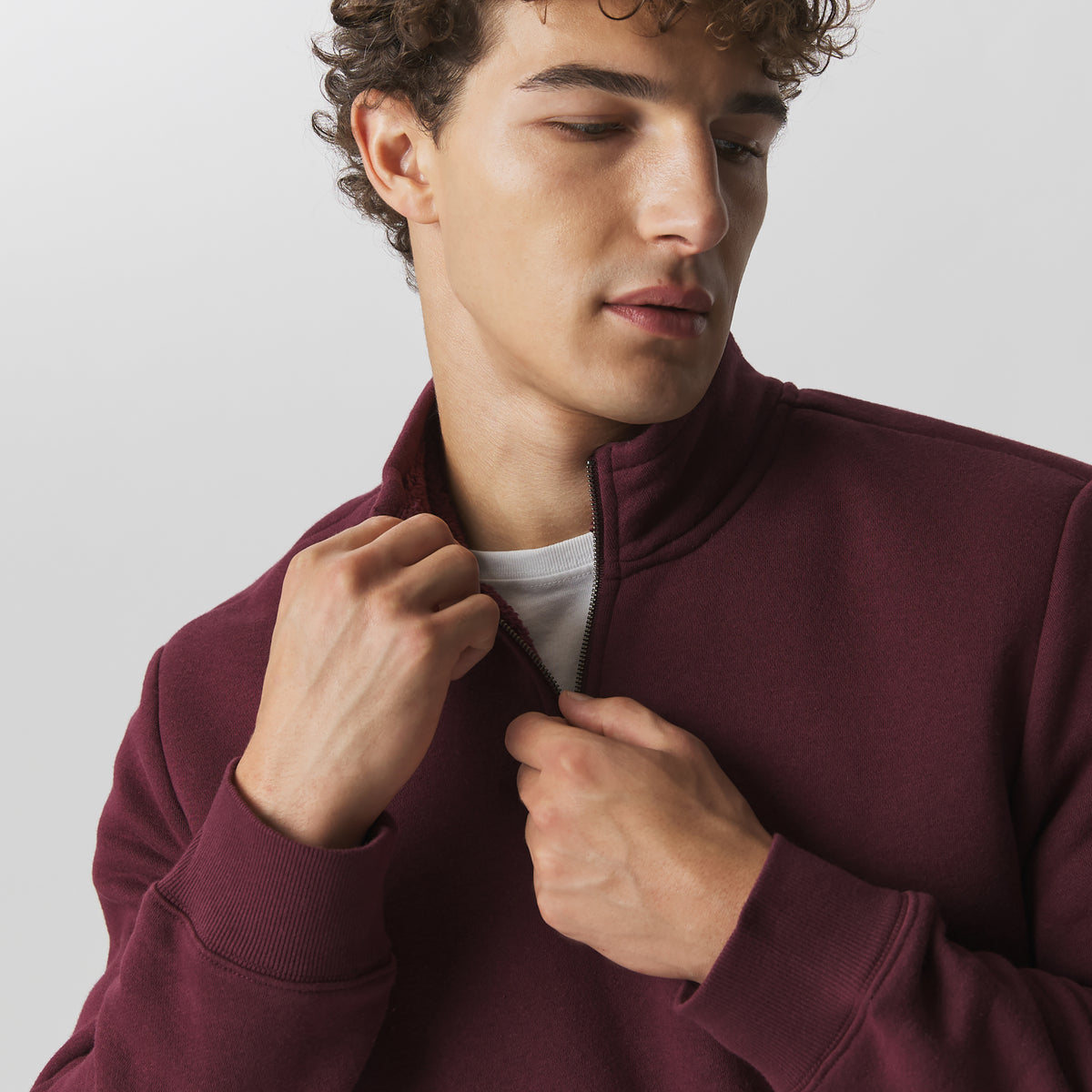 Men's The Vintage Soft Lined Quarter-Zip Sweatshirt-Dark Violet-8