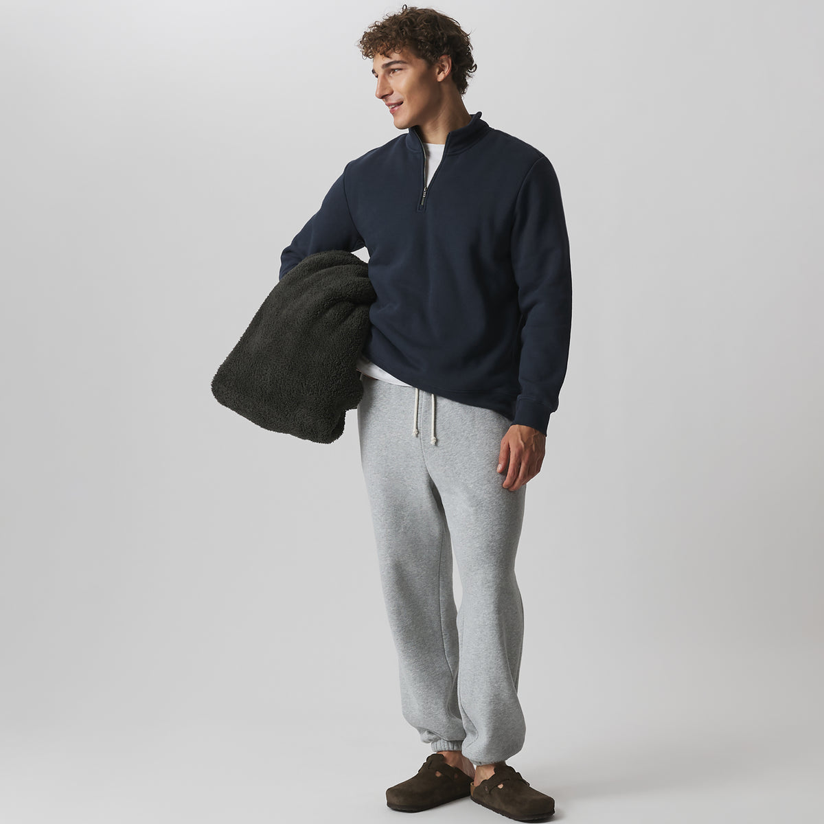 Men's The Vintage Soft Lined Quarter-Zip Sweatshirt-Storm-15