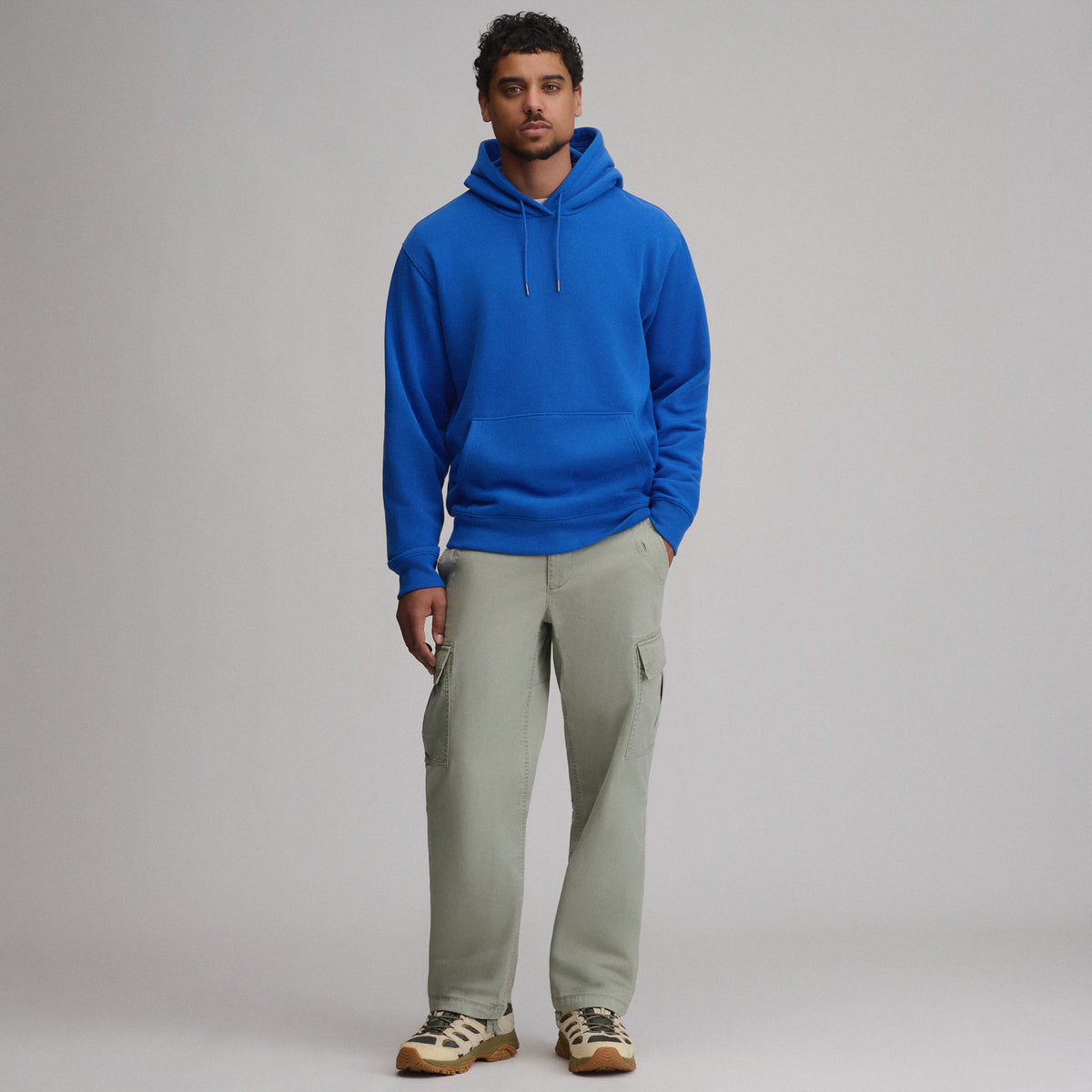 Men's Vintage Soft Pullover Hoodie-Brilliant Blue-5