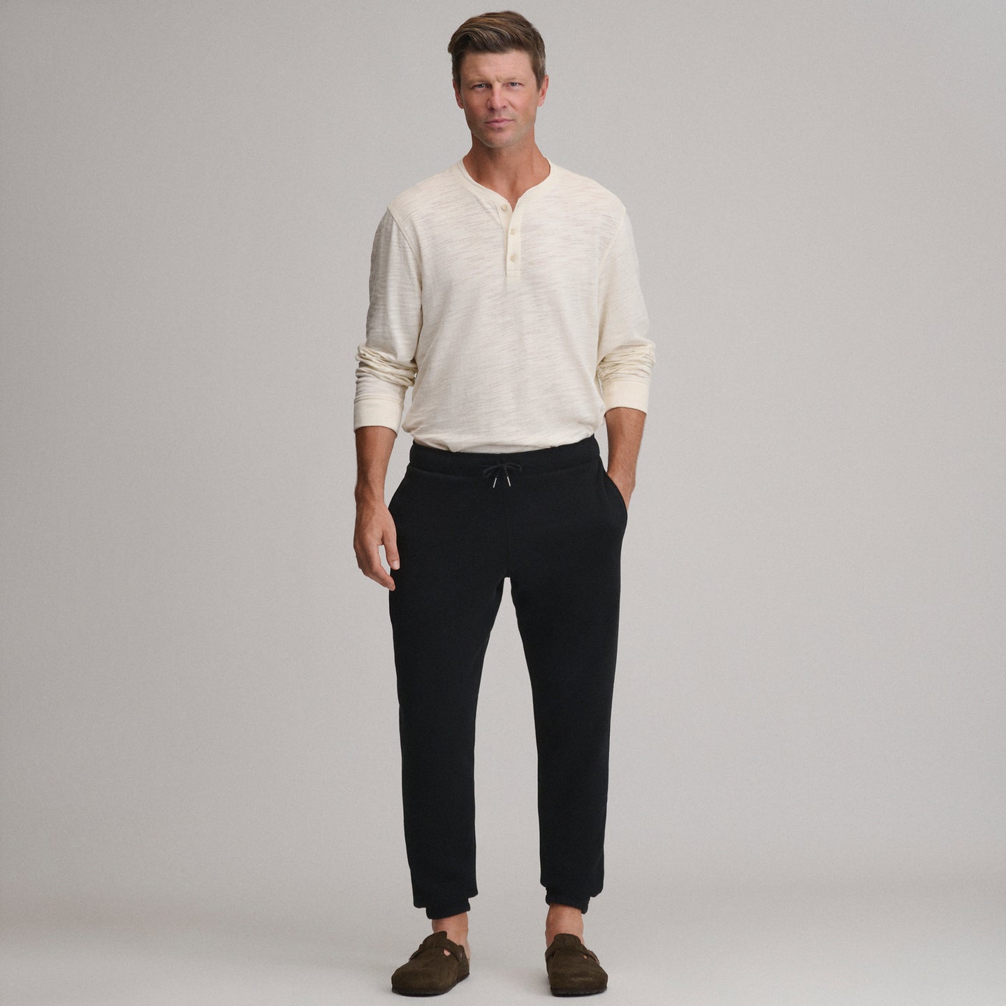 Men's Vintage Soft Classic Fit Jogger Sweatpants-Black-14