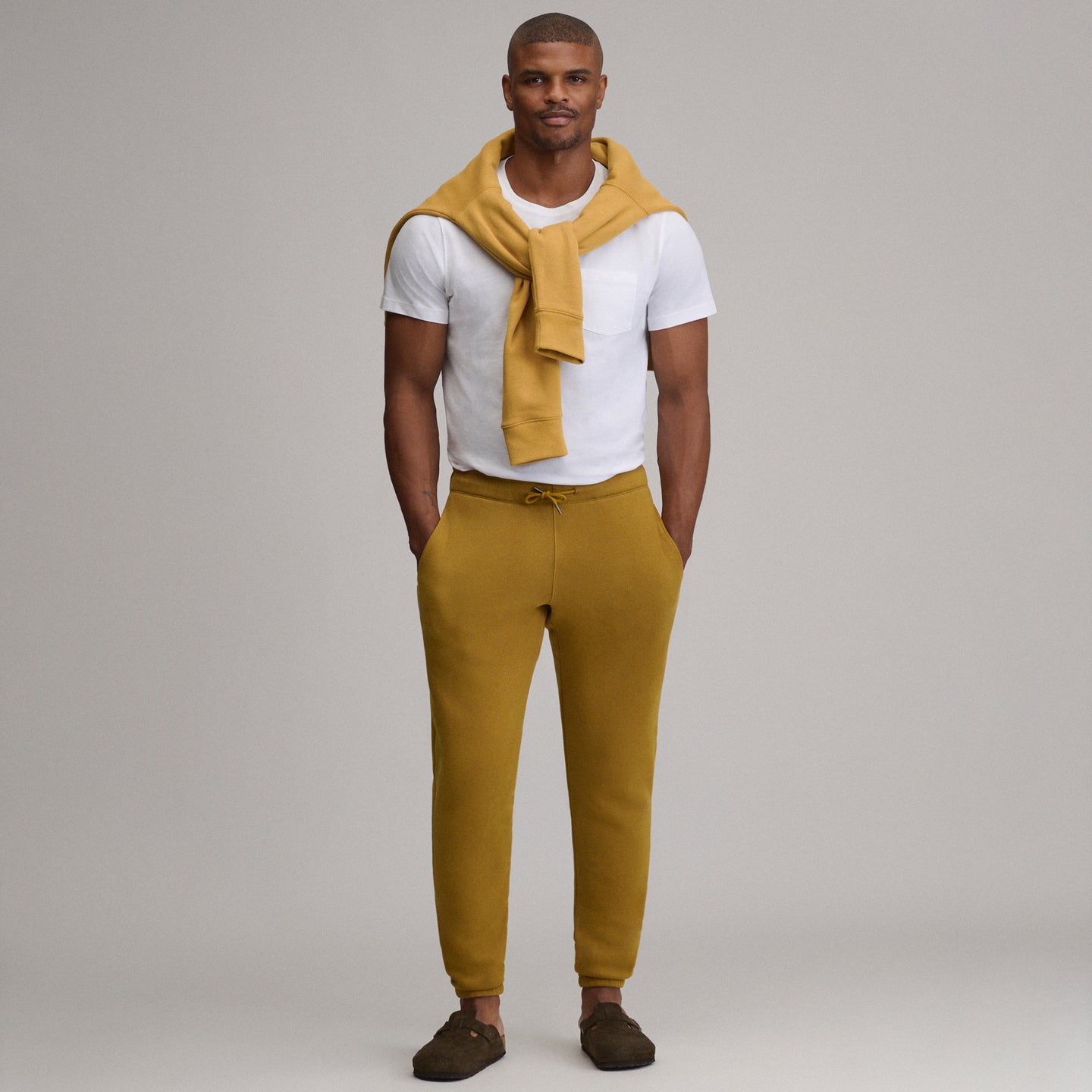 Men's Vintage Soft Classic Fit Jogger Sweatpants-Gold Dust-18