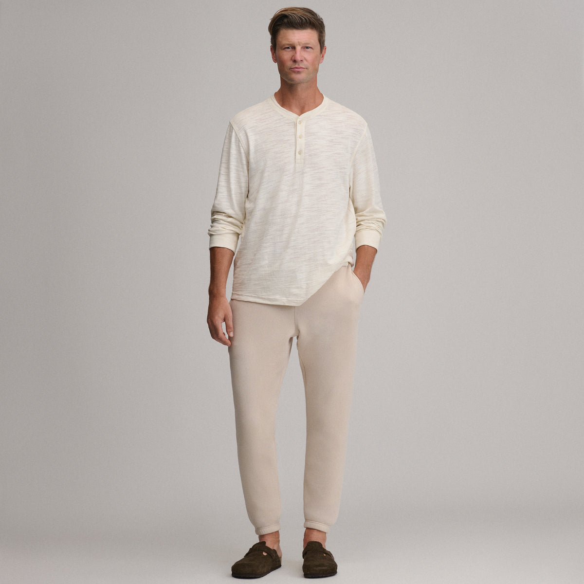 Men's Vintage Soft Classic Fit Jogger Sweatpants-Jute-26