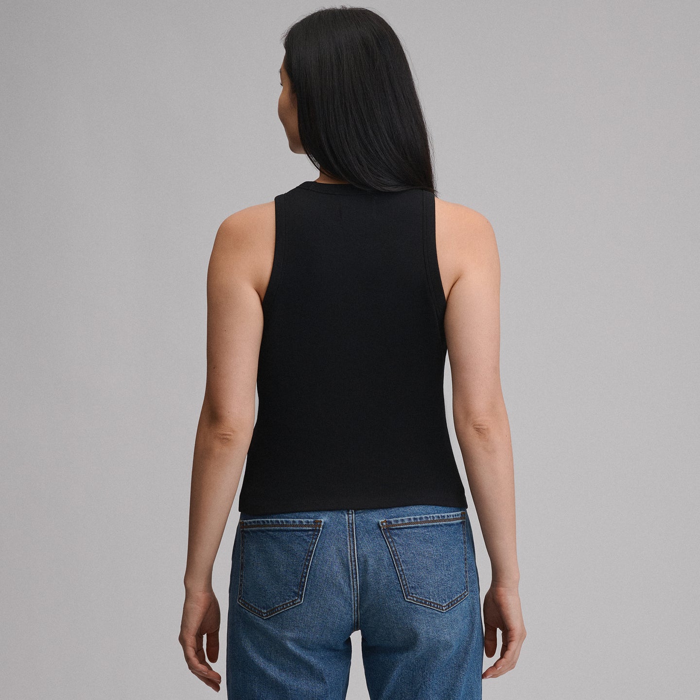 Women's Softline Ribbed Tank-Black-25