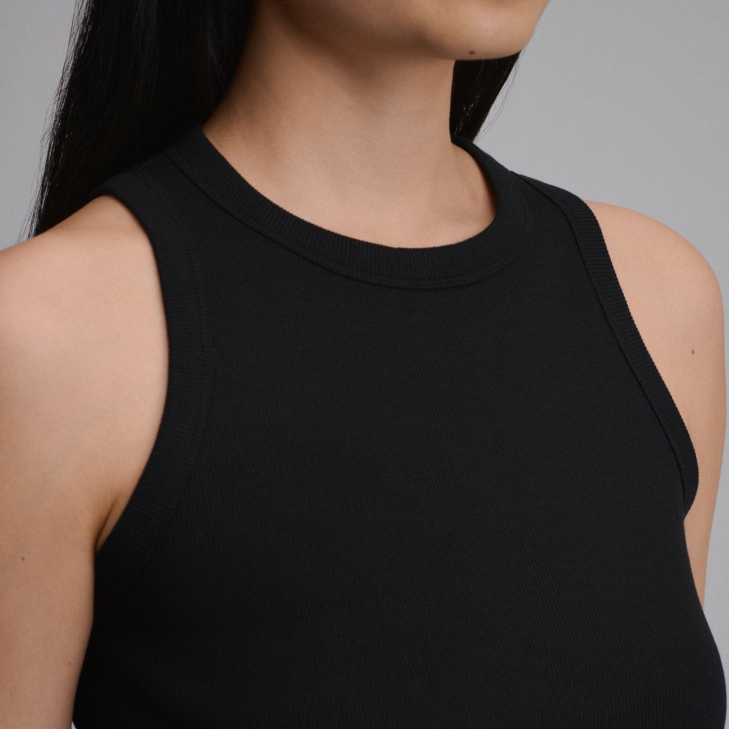 Women's Softline Ribbed Tank-Black-26