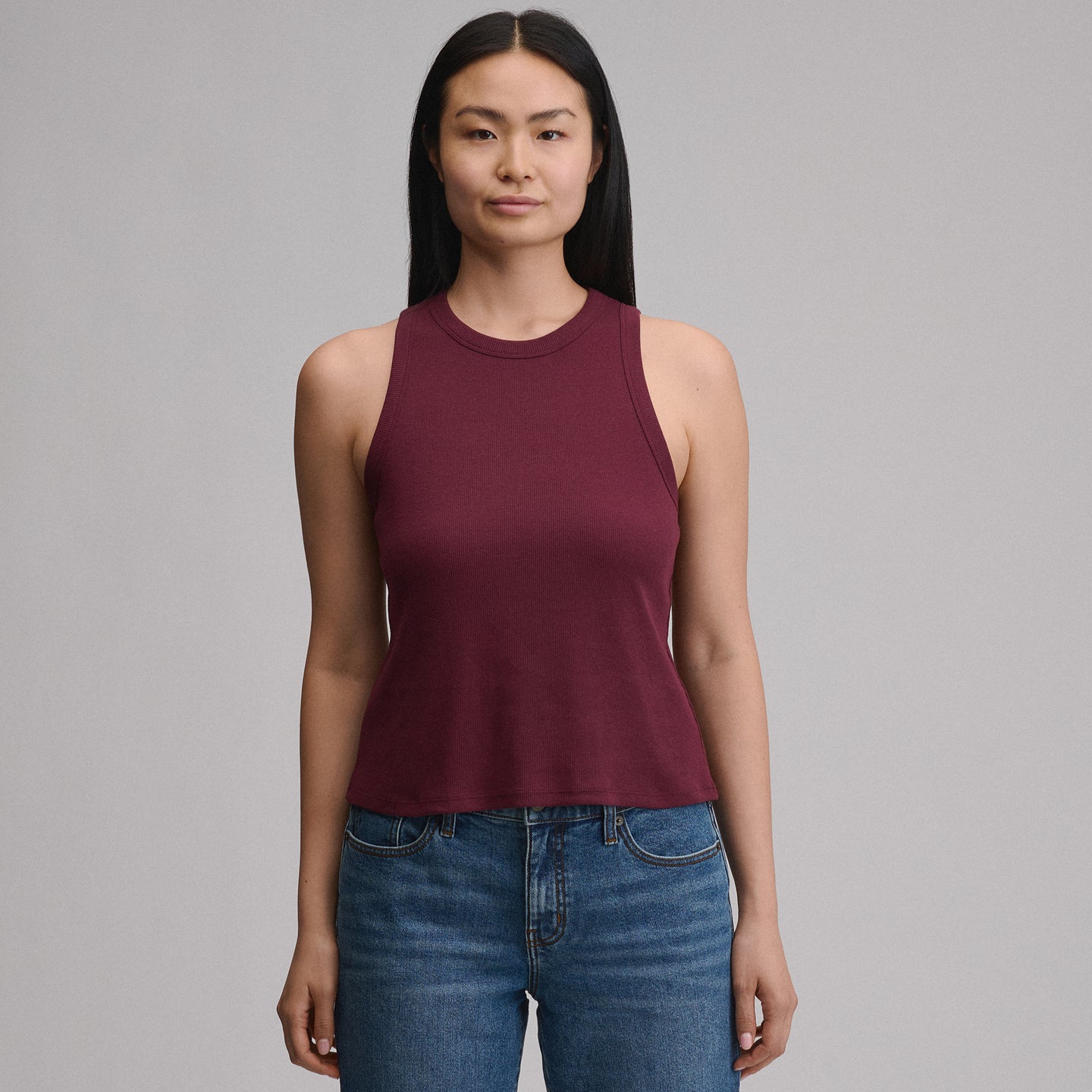 Women's Softline Ribbed Tank-Dark Violet-28