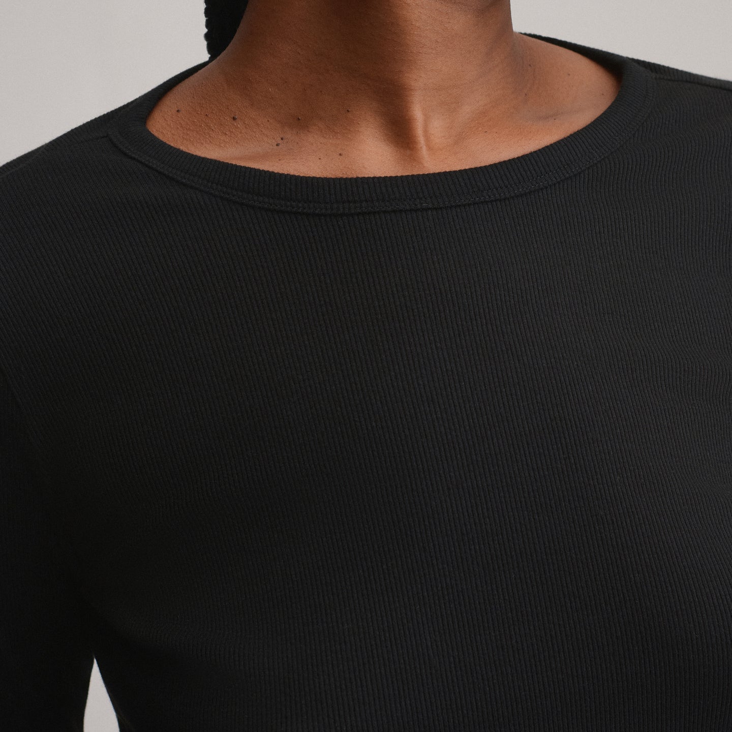 Women's Softline Rib Long-Sleeve Crew-Black-7