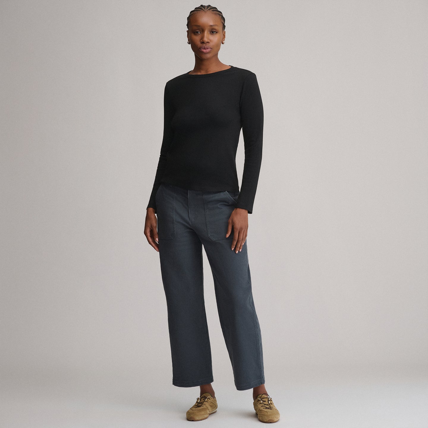 Women's Softline Rib Long-Sleeve Crew-Black-8