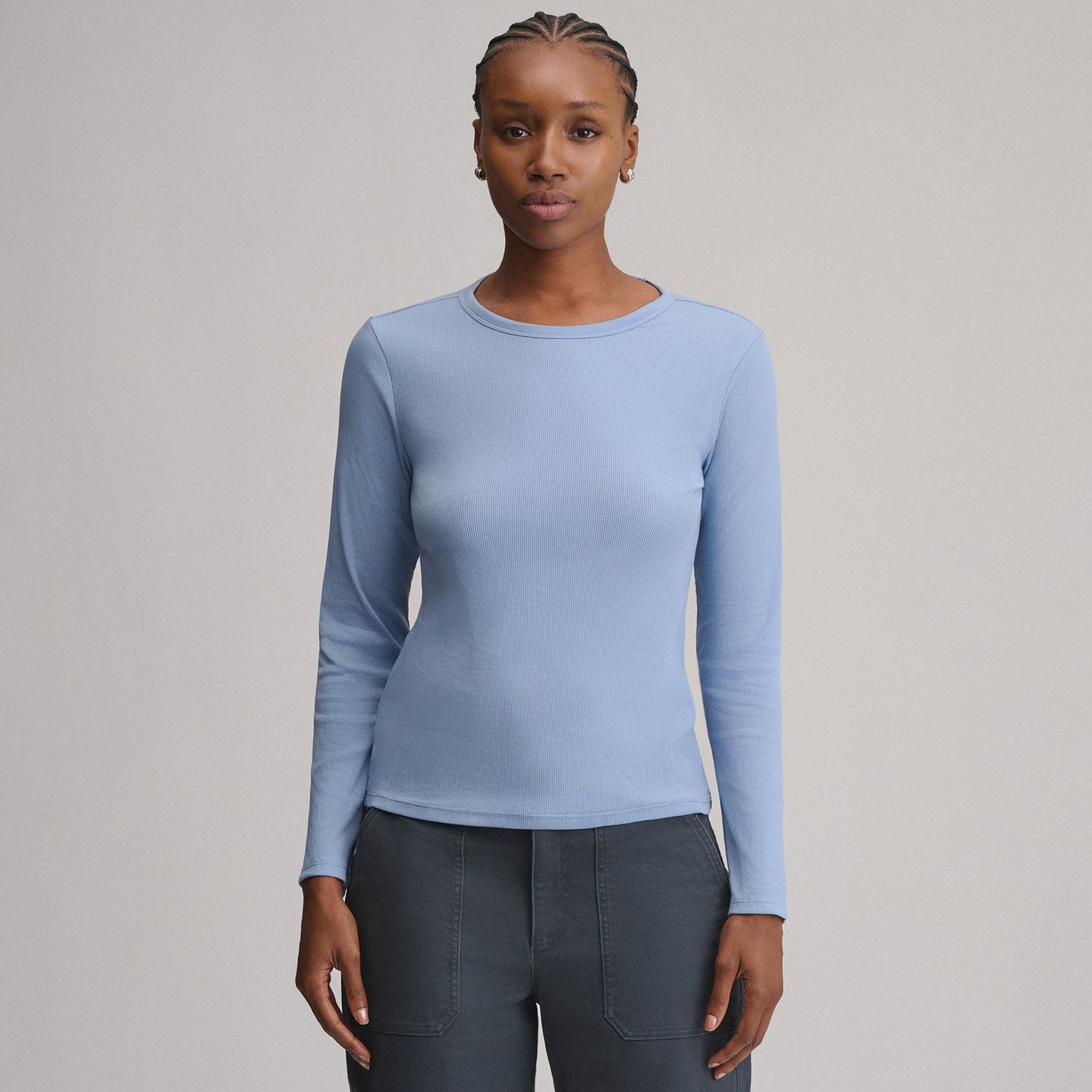 Women's Softline Rib Long-Sleeve Crew-Cascade-9