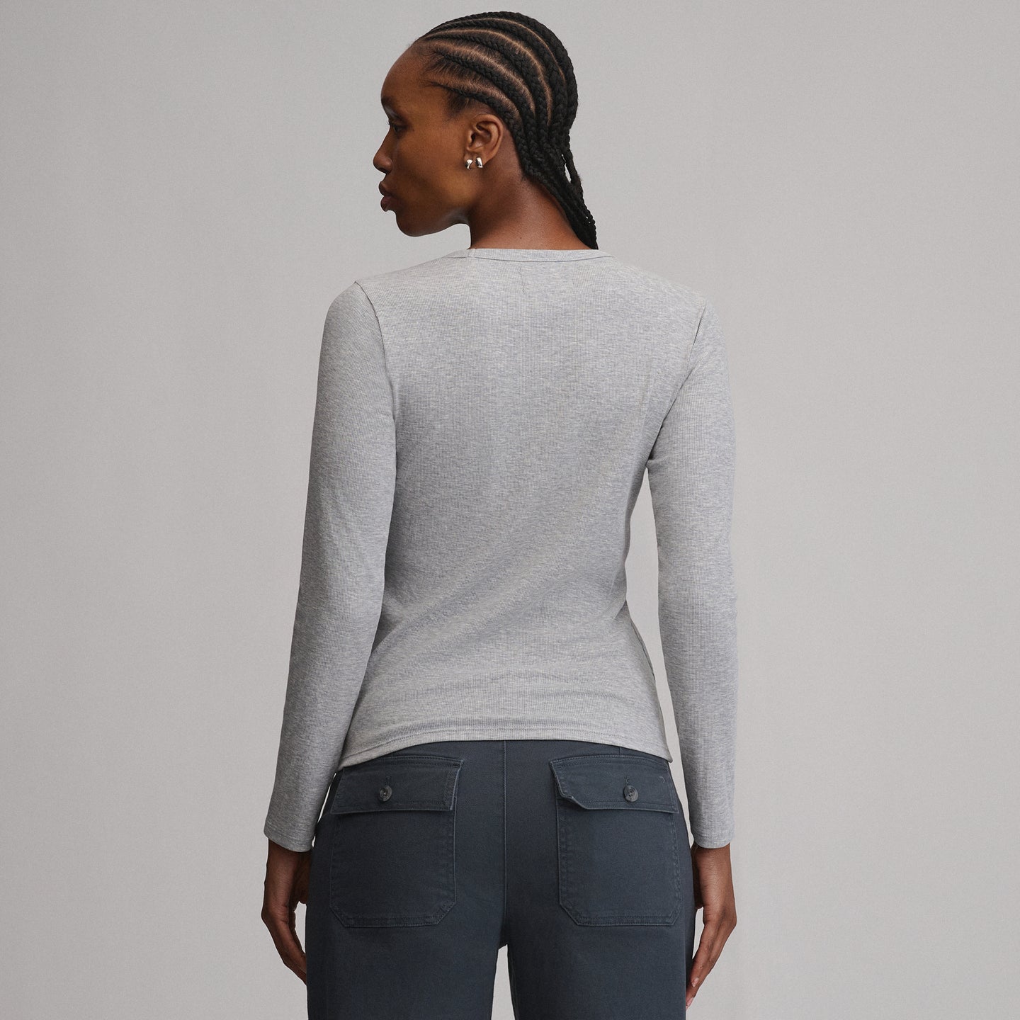 Women's Softline Rib Long-Sleeve Crew-Light Hthr Gray-14